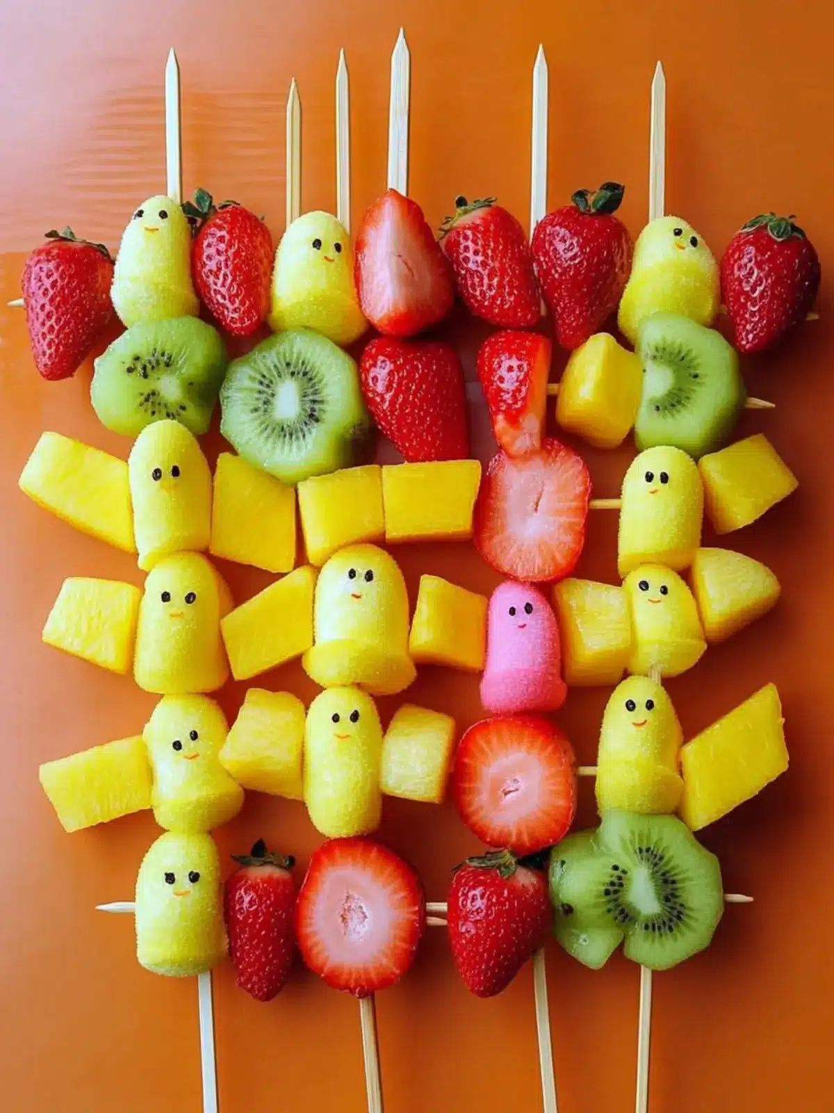 Colorful Peep Fruit Kabobs: Fun Easter Treats to Enjoy 2 Peep Fruit Kabobs