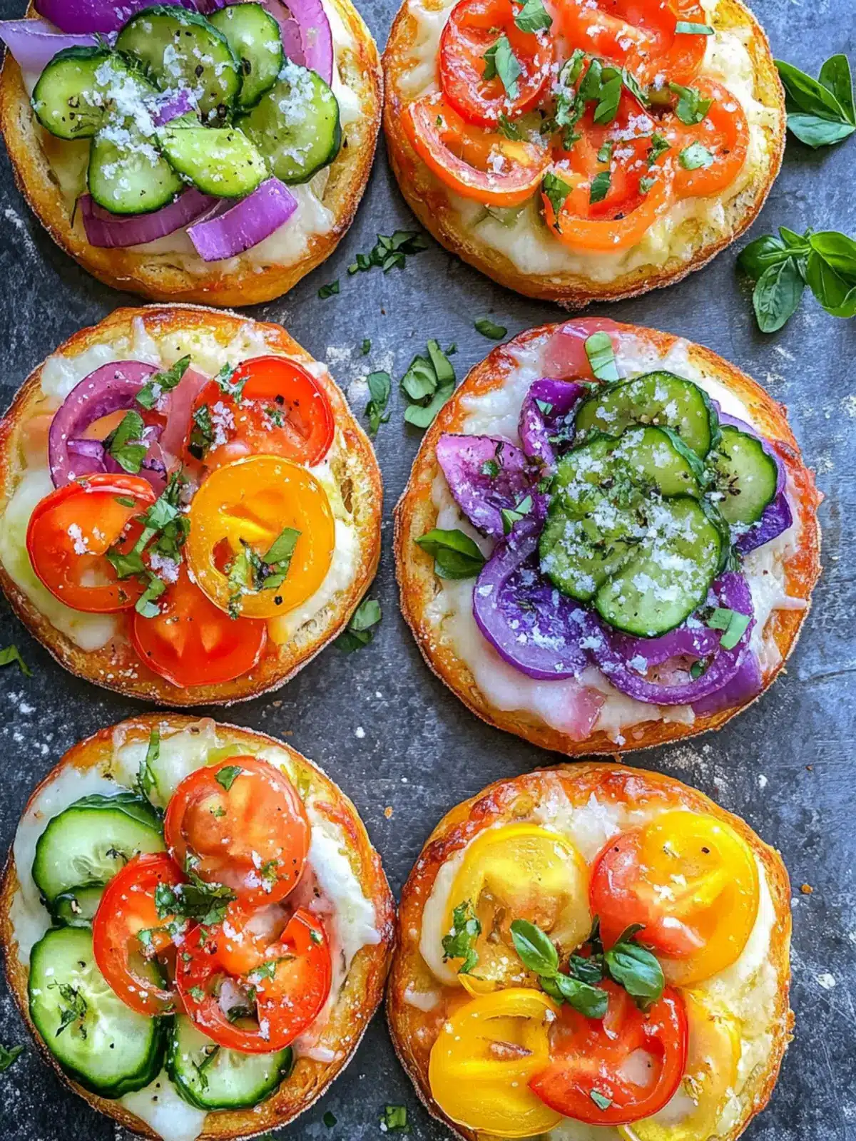 Create Colorful Rainbow Bagel Pizzas for Fun Family Meals 2 Rainbow Bagel Pizzas