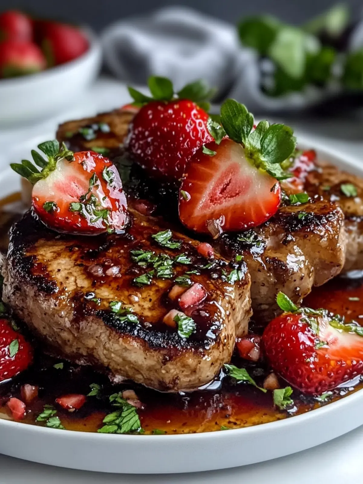 Strawberry Balsamic Pork Chops for an Effortless Date Night 2 Strawberry Balsamic Pork Chops