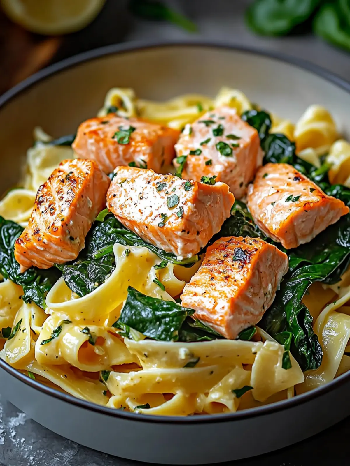 Delicious Salmon Spinach Pasta in Just 30 Minutes 2 Salmon Spinach Pasta
