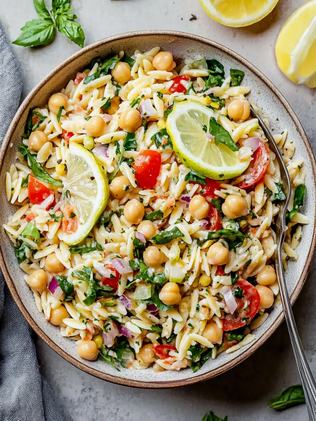 Zesty Lemon Orzo Chickpea Salad for a Fresh Vegan Boost 4 Lemon Orzo Chickpea Salad