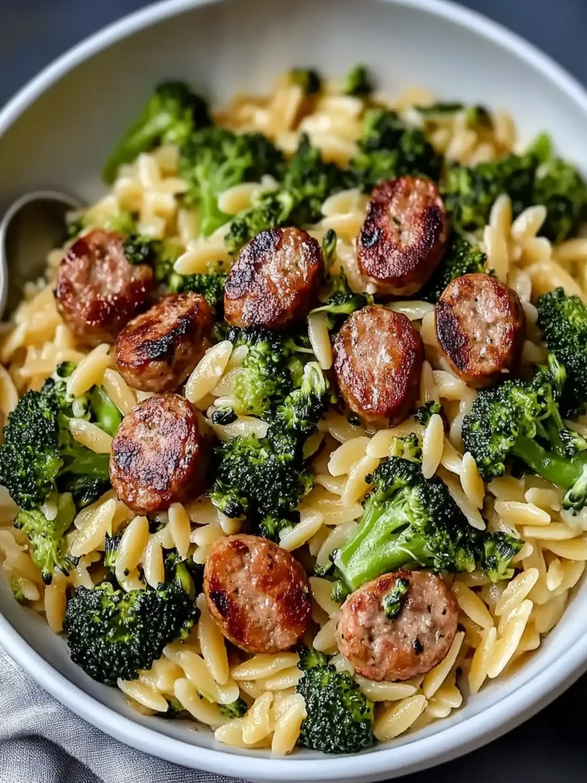 Savory Chicken Sausage and Broccoli Orzo in One Pot Delight 2 Chicken Sausage and Broccoli Orzo