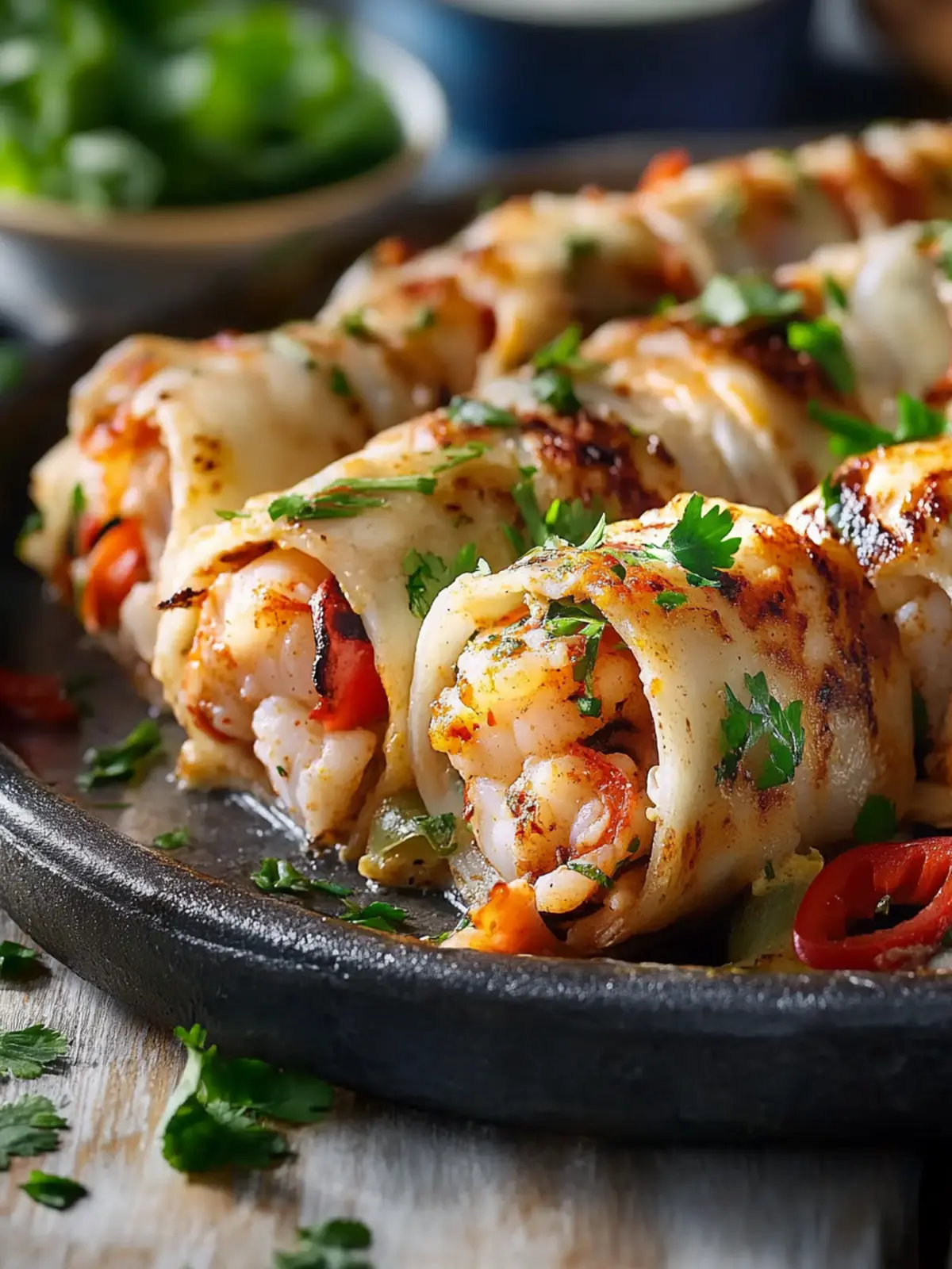 Savory Shrimp-Crab Fajita Roll-Up Bombs for Quick Appetizers 2 Shrimp-Crab Fajita Roll-Up Bombs