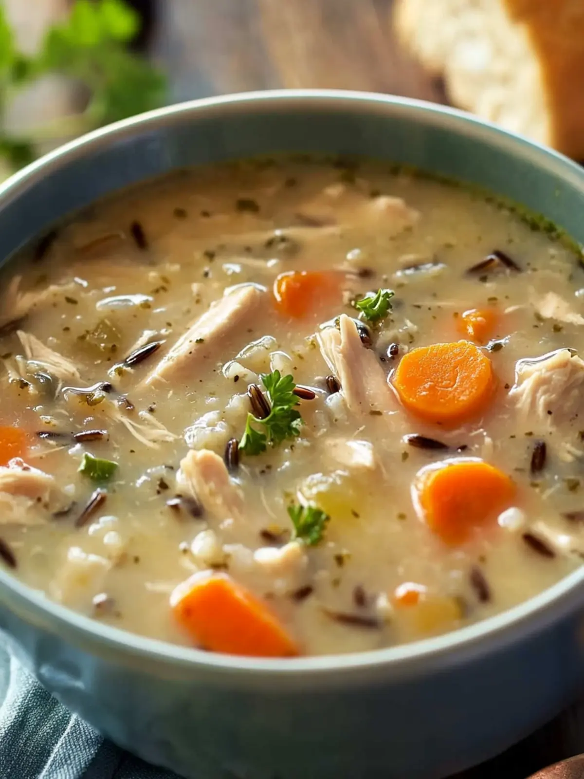 Crock Pot Chicken and Wild Rice Soup That's Creamy Without Cream 4 Crock Pot Chicken and Wild Rice Soup
