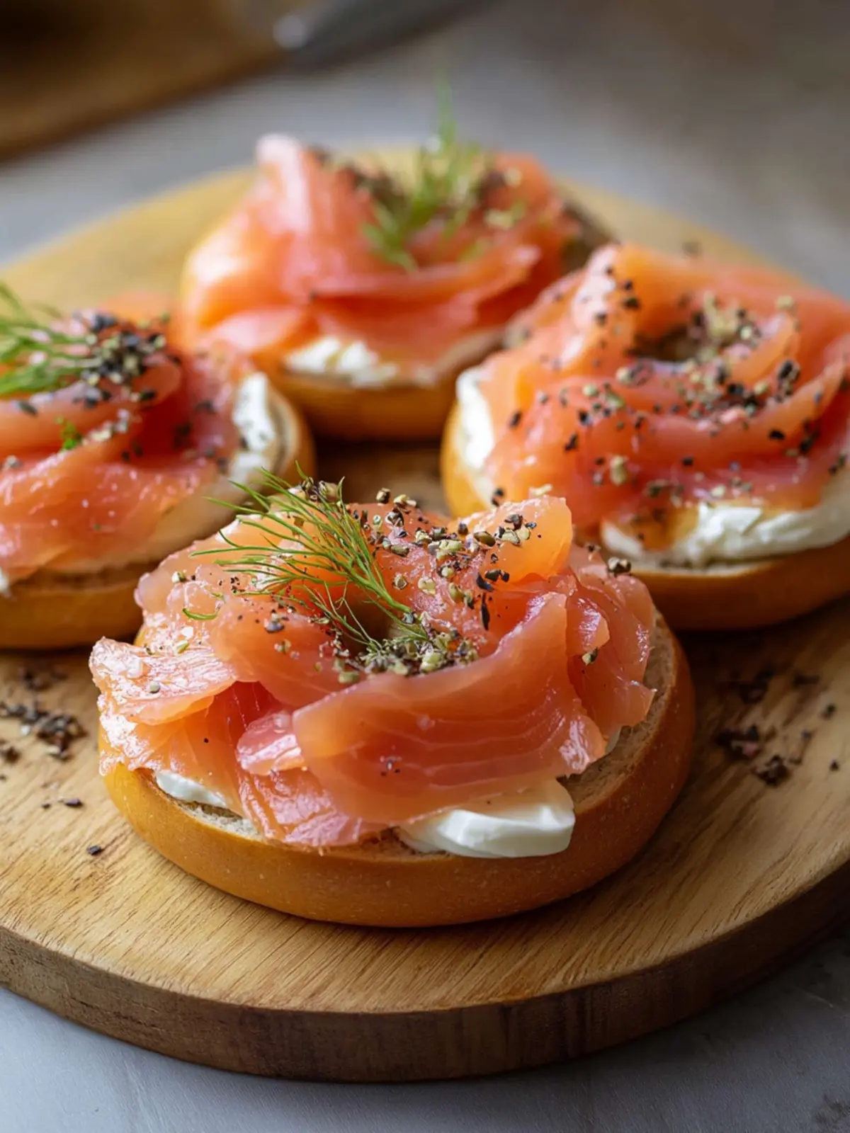 Flavor-Packed Lox Bagel: Smoked Salmon with Cream Cheese Delight 4 Lox Bagel - Smoked Salmon Bagel with Cream Cheese