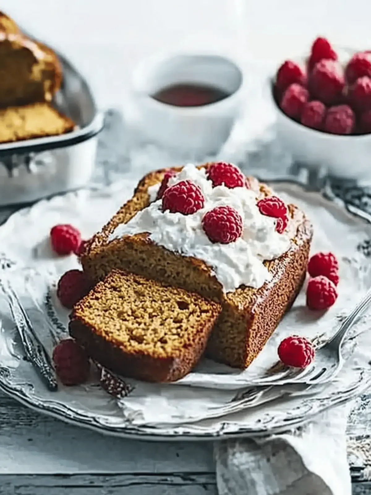 Toasted Banana Bread with Vanilla Ricotta & Raspberries Bliss 4 Toasted banana bread with vanilla ricotta & raspberries