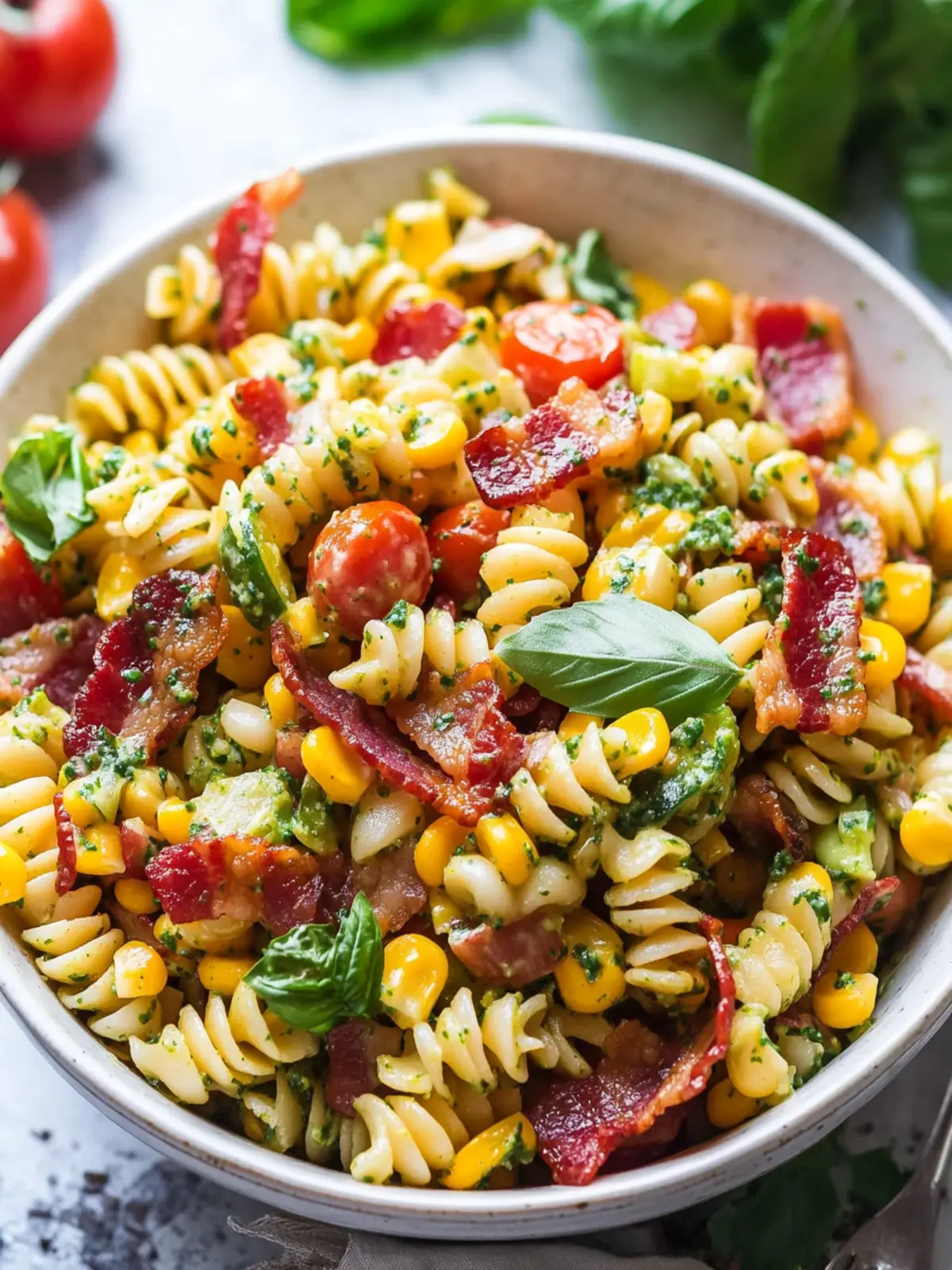 Corn Pasta Salad with Bacon - A Fresh, Creamy Summer Delight 4 Corn Pasta Salad with Bacon
