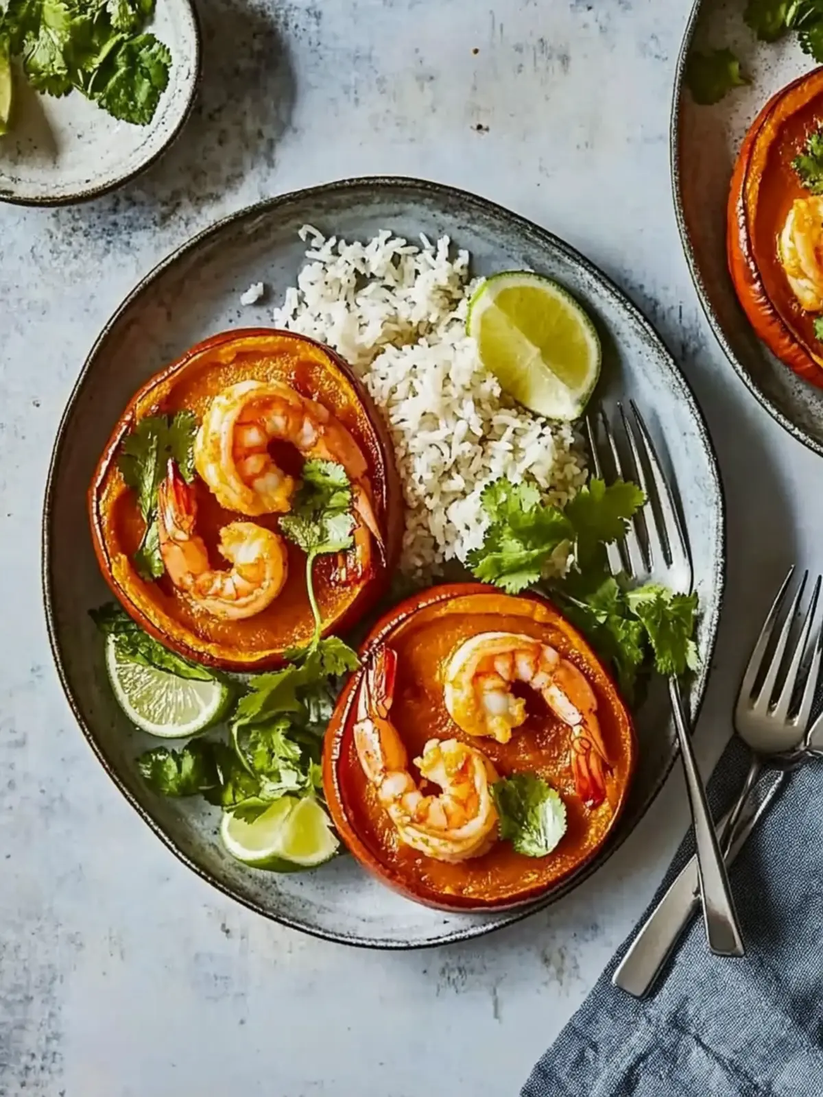 Baked Baby Pumpkin with Red Curry Prawns for Effortless Entertaining 4 Baked baby pumpkin with red curry prawns