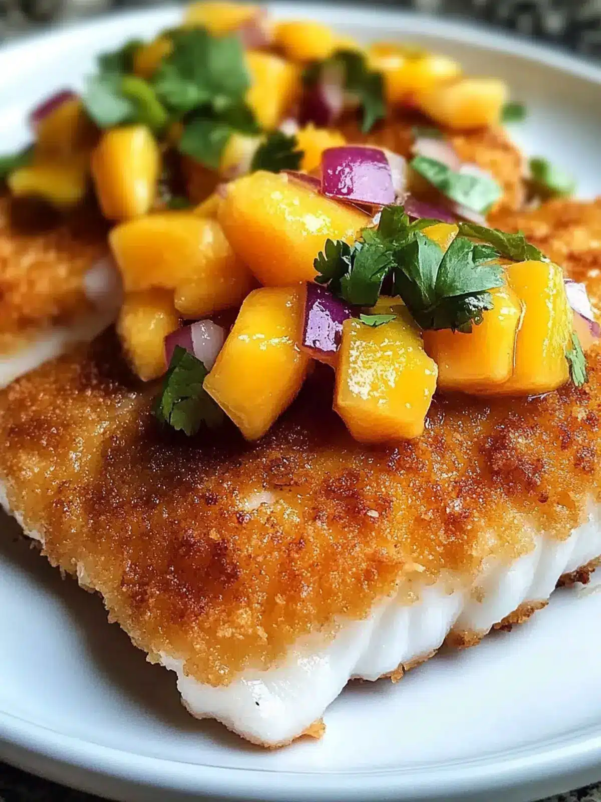 Coconut Crusted Fish with Mango Salsa: Taste the Tropics at Home 3 Coconut Crusted Fish with Mango Salsa