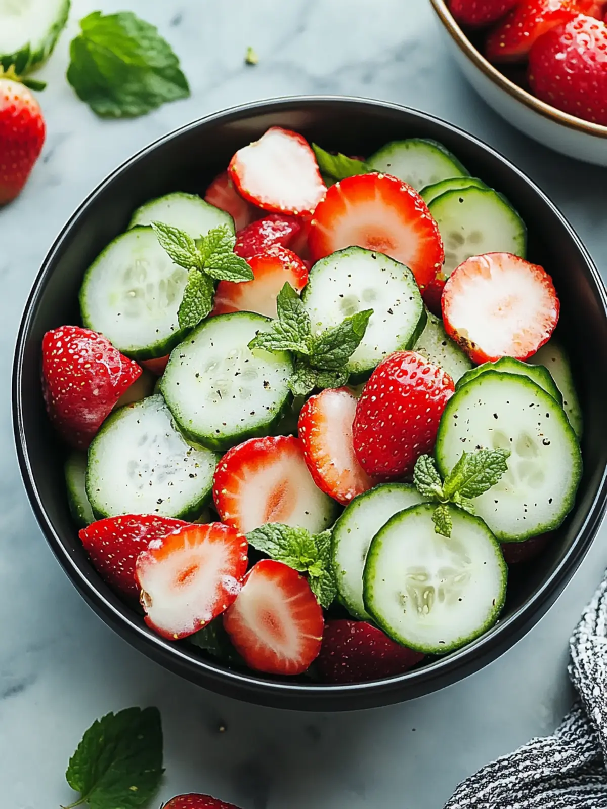 Delicious Cucumber Strawberry Salad to Refresh Your Summer! 2 Cucumber Strawberry Salad
