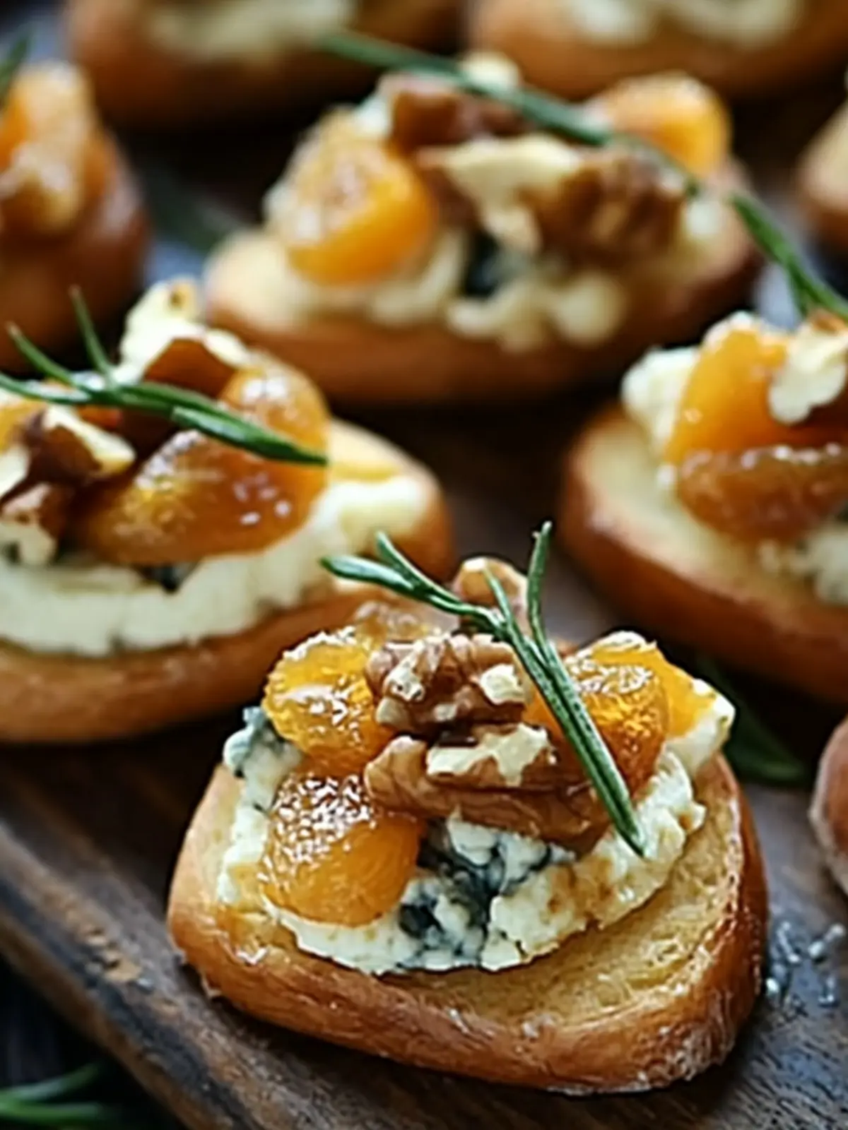 Dried Apricot and Blue Cheese Canapes with Walnuts Bliss 3 Dried Apricot and Blue Cheese Canapes with Walnuts