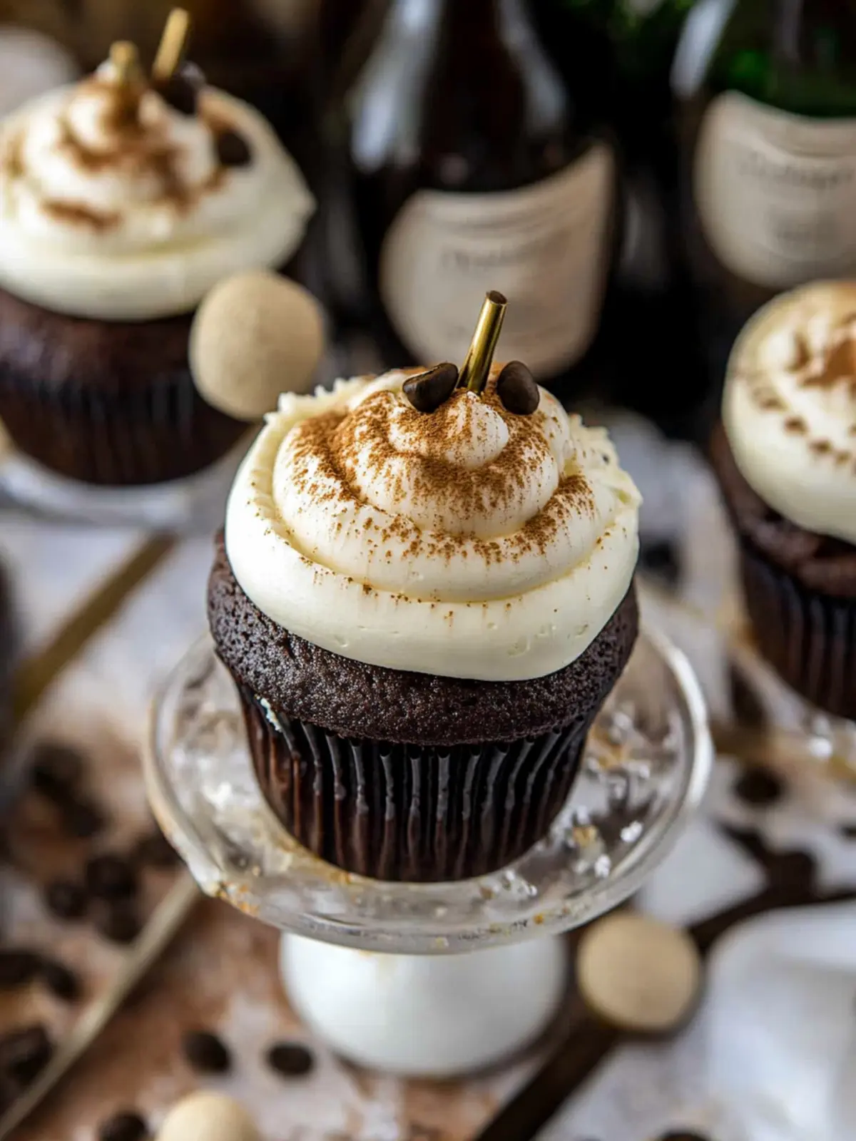 Delicious Irish Coffee Cupcakes with Bailey's Whipped Cream 4 Irish Coffee Cupcakes