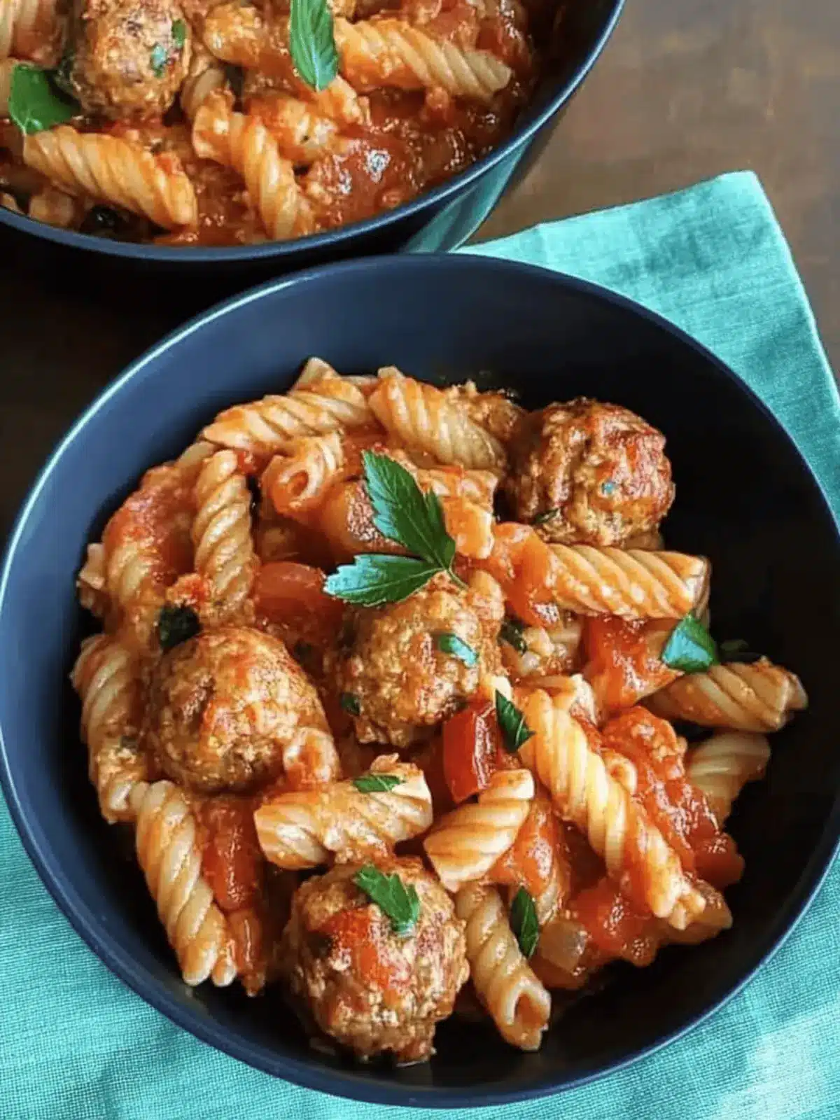 One Pot Baked Meatballs and Pasta for Cozy Family Nights 2 One Pot Baked Meatballs and pasta