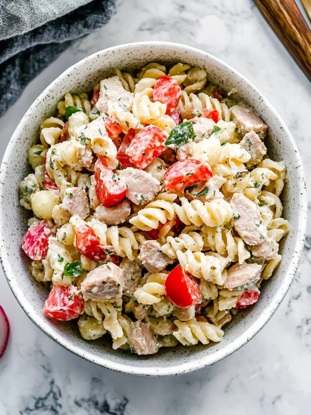 Mouthwatering Tuna Pasta Salad with Creamy Greek Twist 3 Tuna Pasta Salad