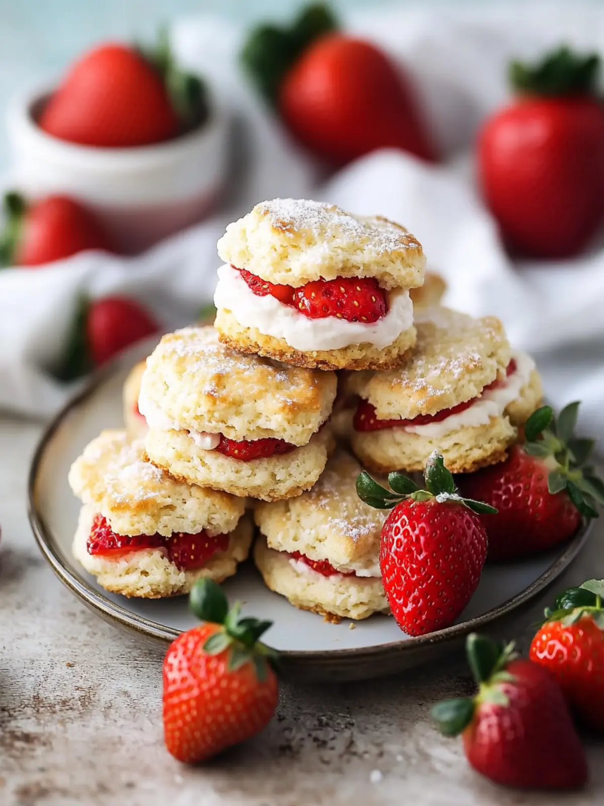 Irresistible Fluffy Strawberry Biscuits with Zesty Lemon Glaze 3 Fluffy Strawberry Biscuits