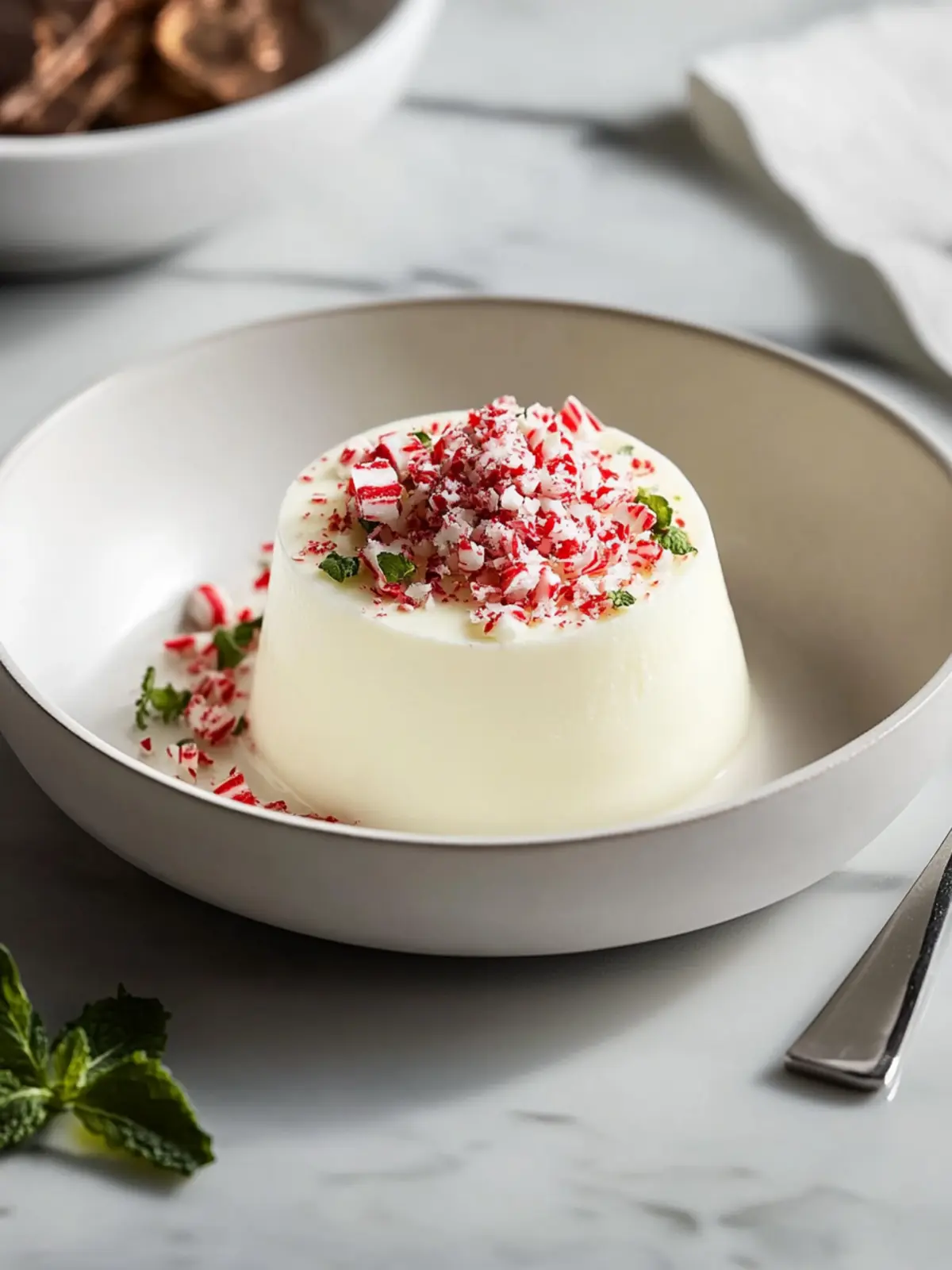 Delicious White Chocolate Peppermint Panna Cotta for Holidays 2 White Chocolate Peppermint Panna Cotta