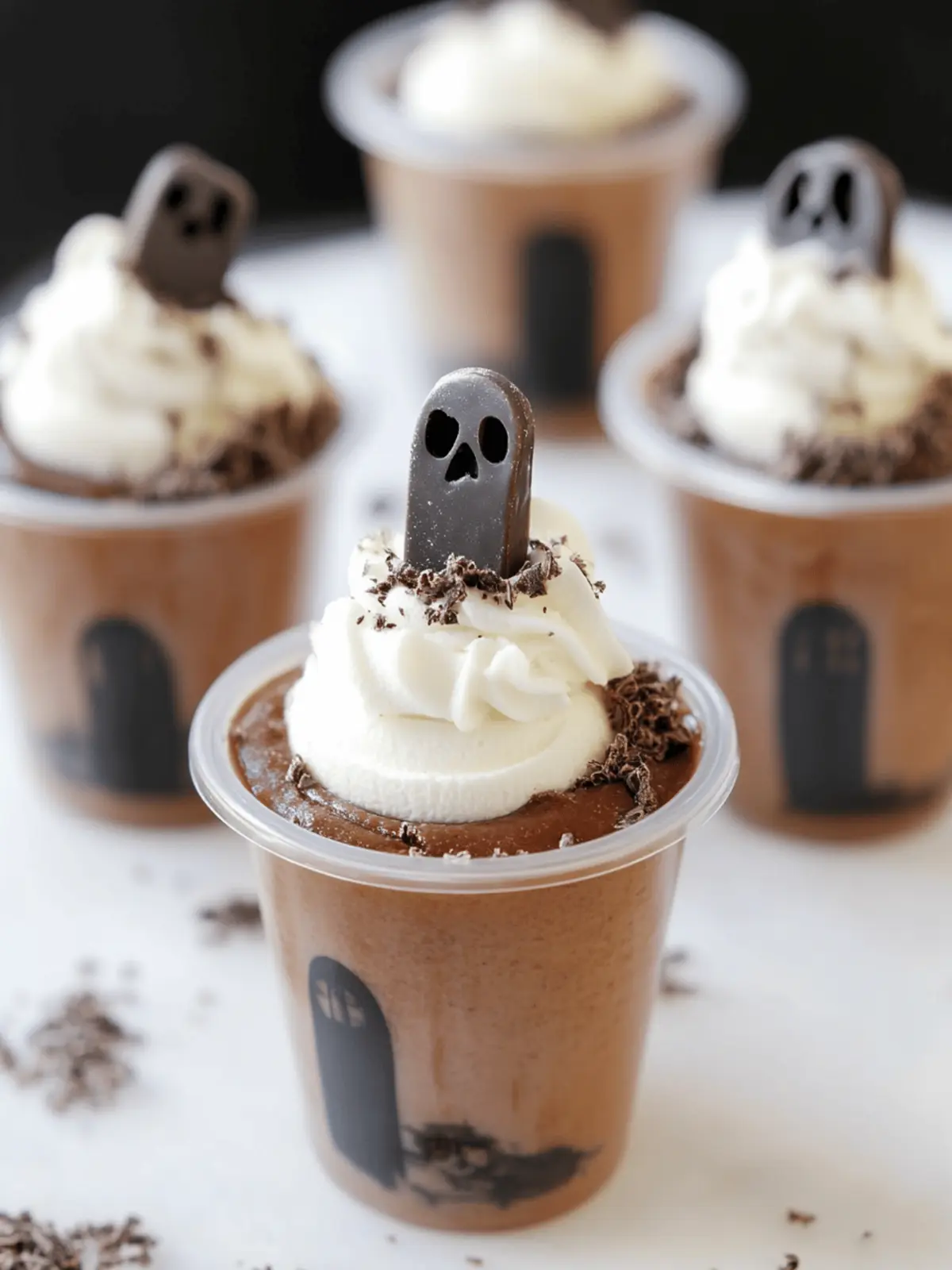 Spooktacular Ghosts in the Graveyard Chocolate Pudding Cups 2 Ghosts in the Graveyard Chocolate Pudding Cups