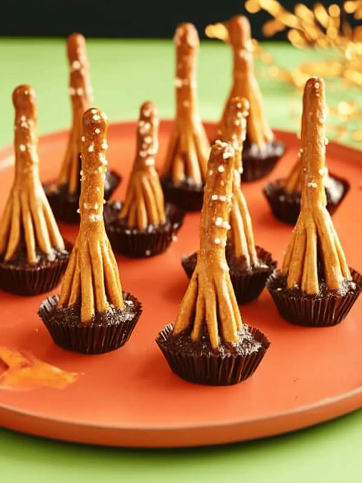 Spooktacular Witches Broomsticks Halloween Pretzel Treats 3 Witches Broomsticks Halloween Pretzel Treats