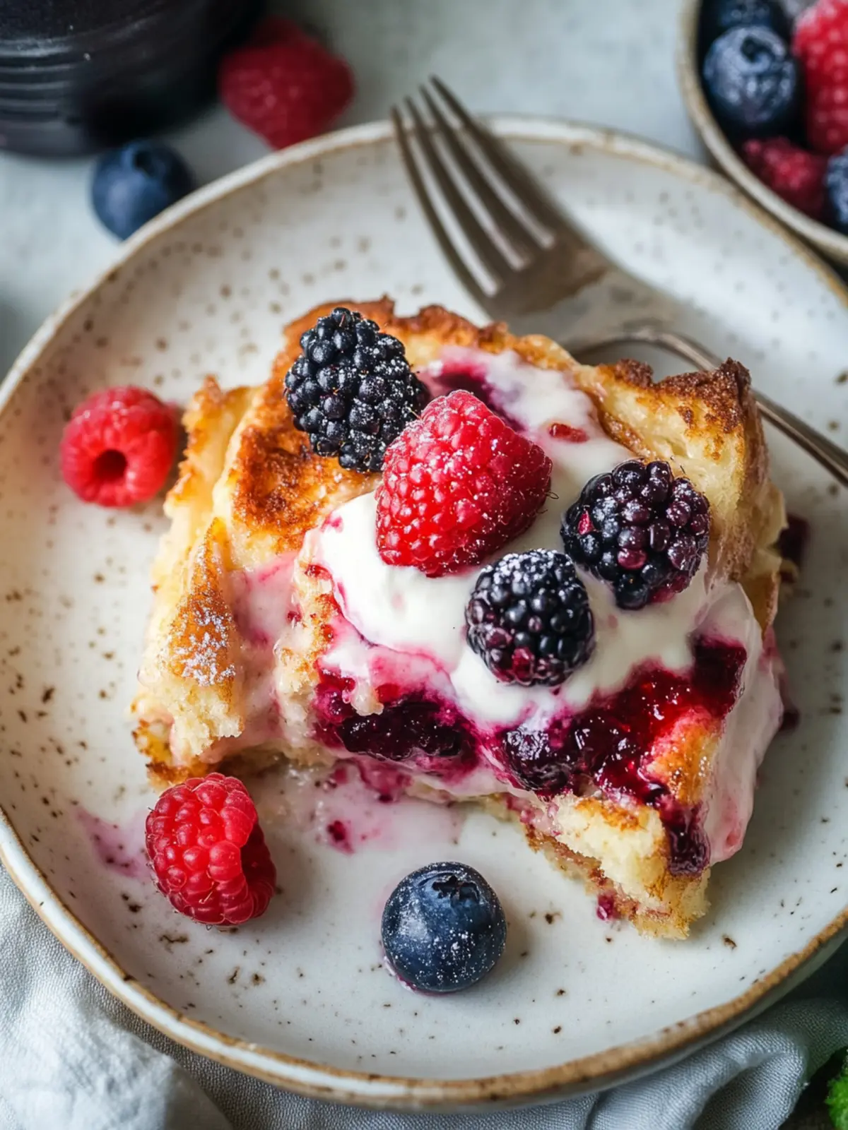 Berries and Cream Baked French Toast for Sweet Brunch Bliss 3 Berries and Cream Baked French Toast
