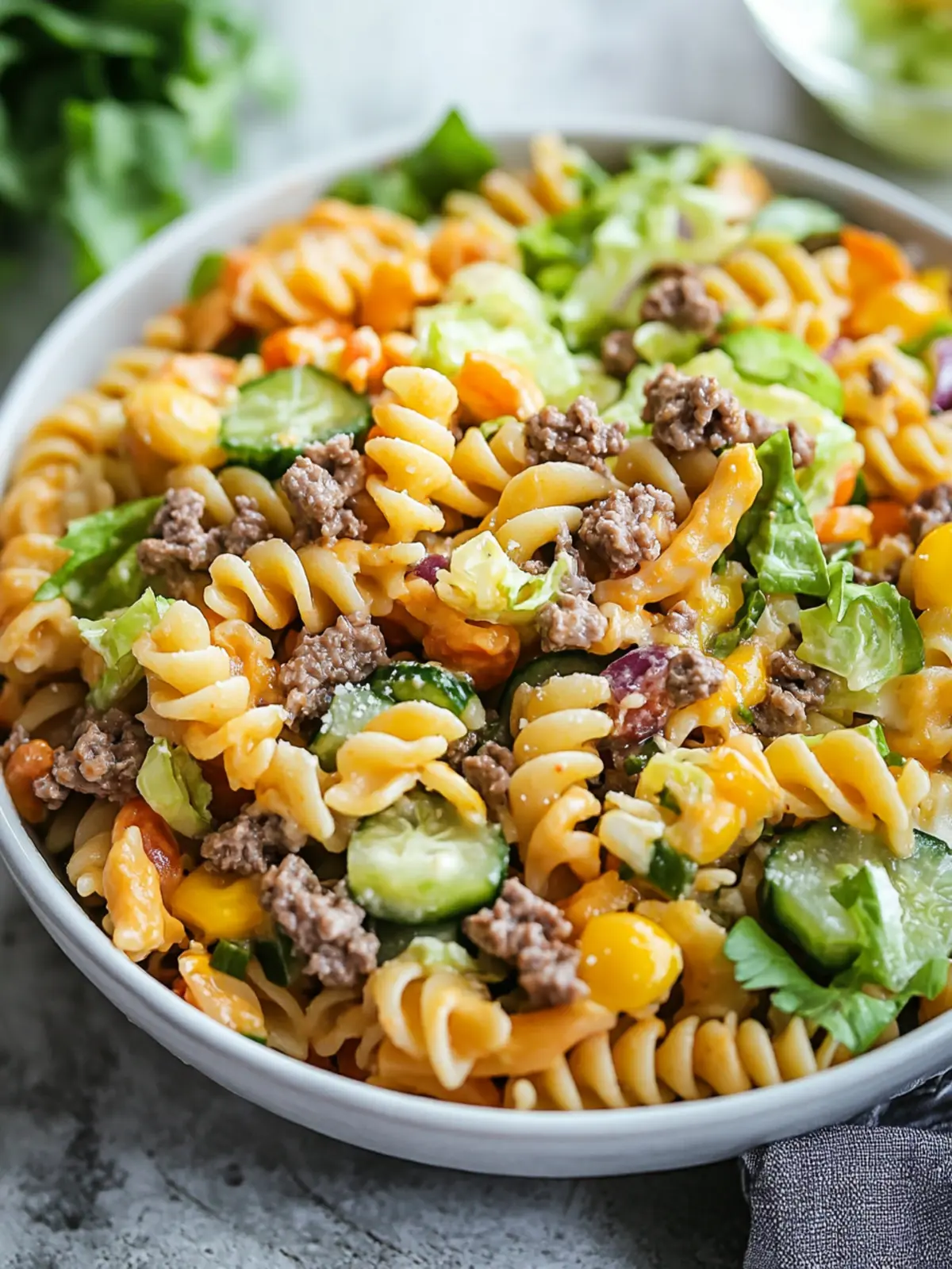 Big Mac Pasta Salad: Easy, Flavorful Fun for Any Gathering 3 Big Mac Pasta Salad