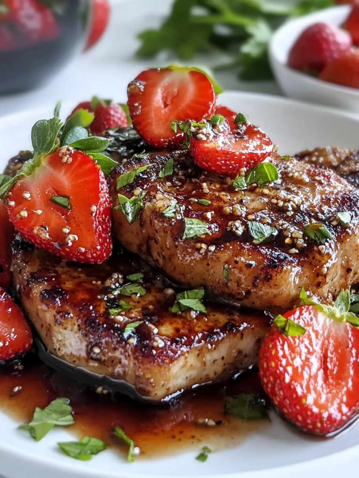 Strawberry Balsamic Pork Chops for an Effortless Date Night 4 Strawberry Balsamic Pork Chops