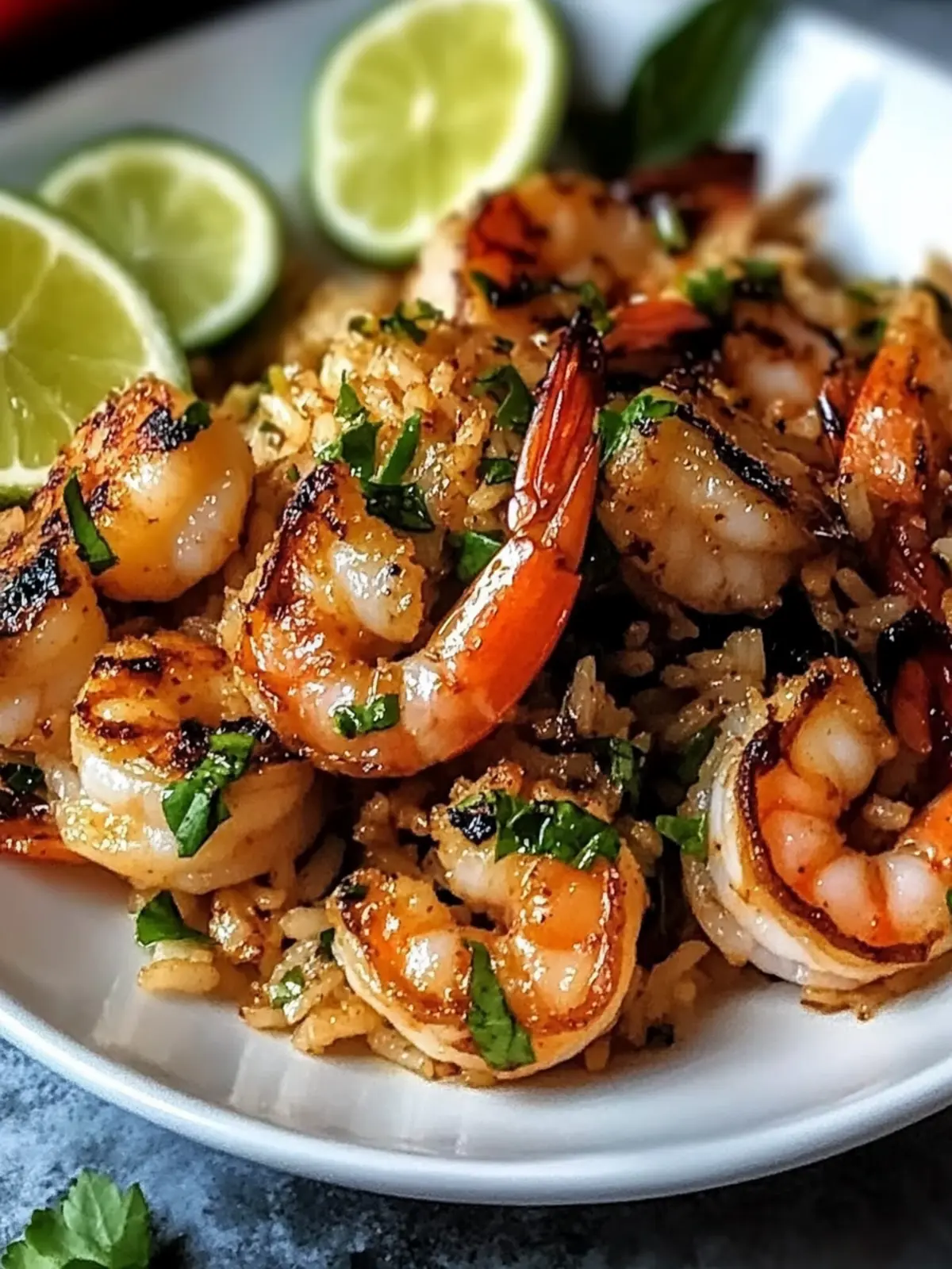 Savor Thai Chili Lemongrass Grilled Shrimp with Fresh Fried Rice 2 Thai Chili Lemongrass Grilled Shrimp with Sweet Basil & Lime Fried Rice