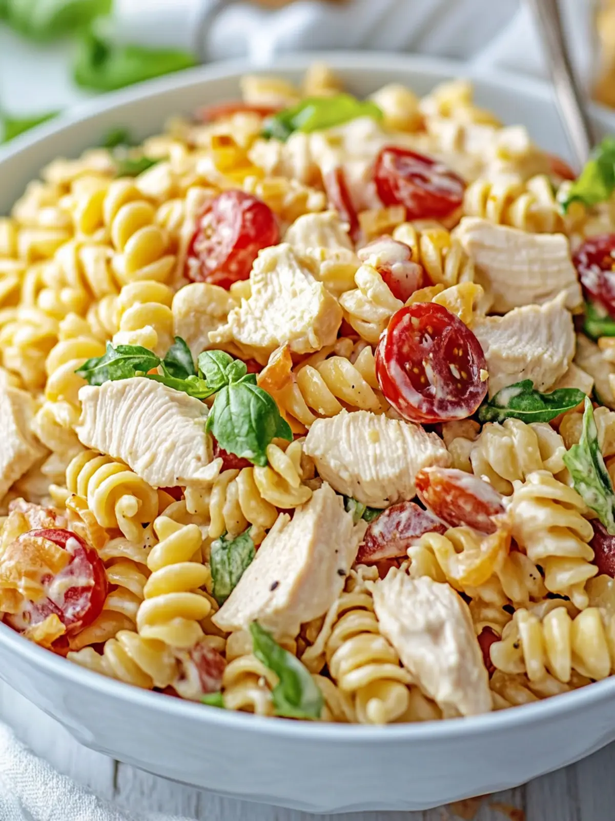 Deliciously Easy Chicken Club Pasta Salad for Summer Bliss 4 Chicken Club Pasta Salad
