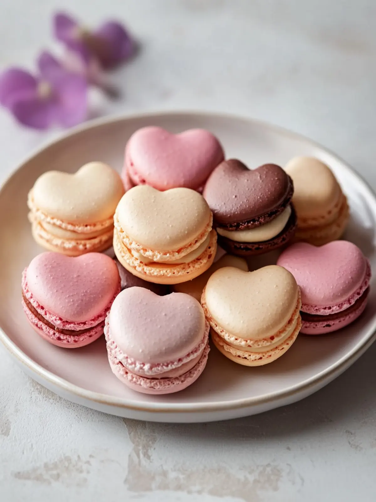 Delightful Heart-Shaped Macarons for Your Sweetest Moments 2 Heart-Shaped Macarons