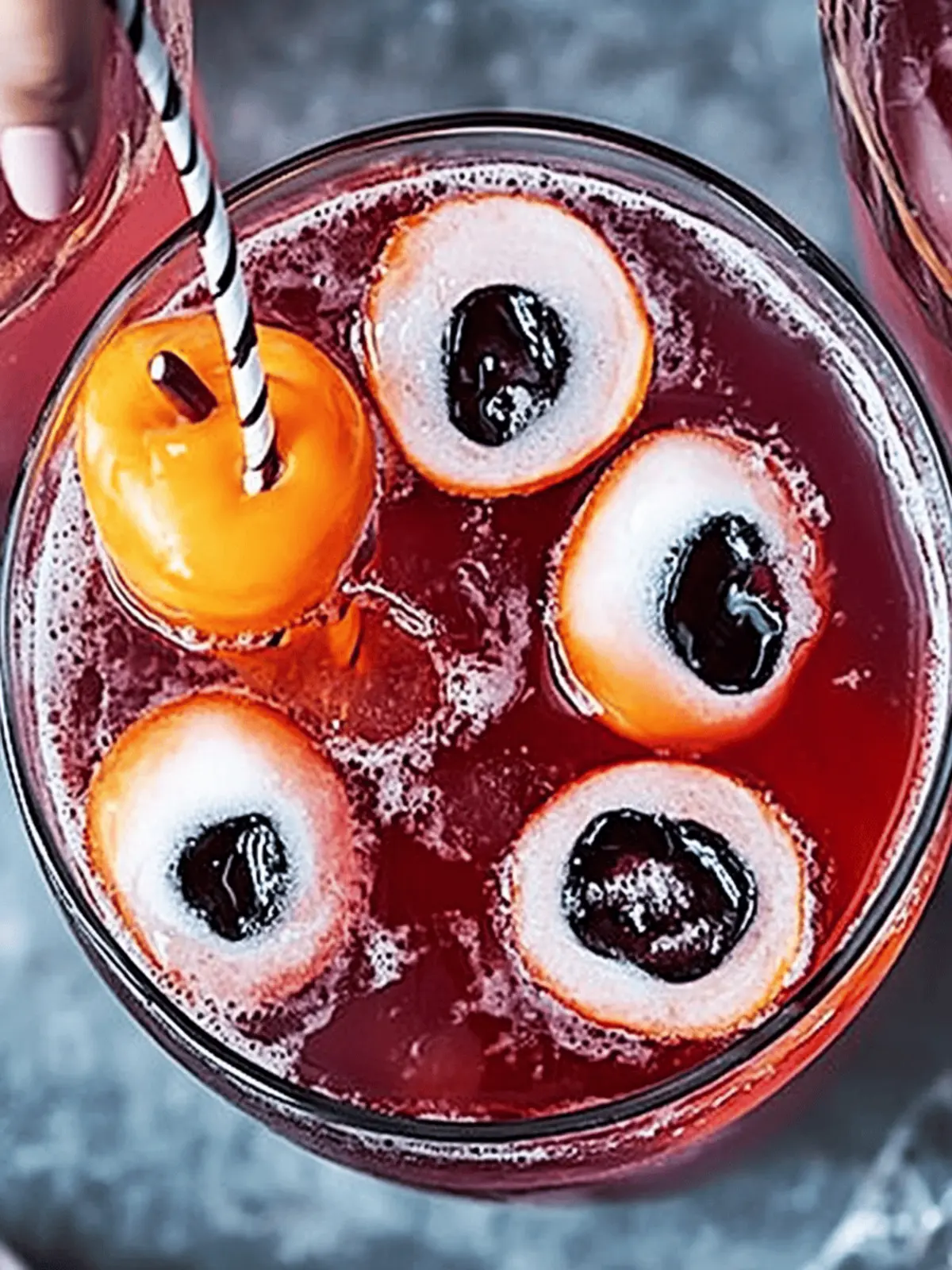 Spooky Halloween Mocktail with Ghoulish Lychee Eyeballs 4 Halloween mocktail
