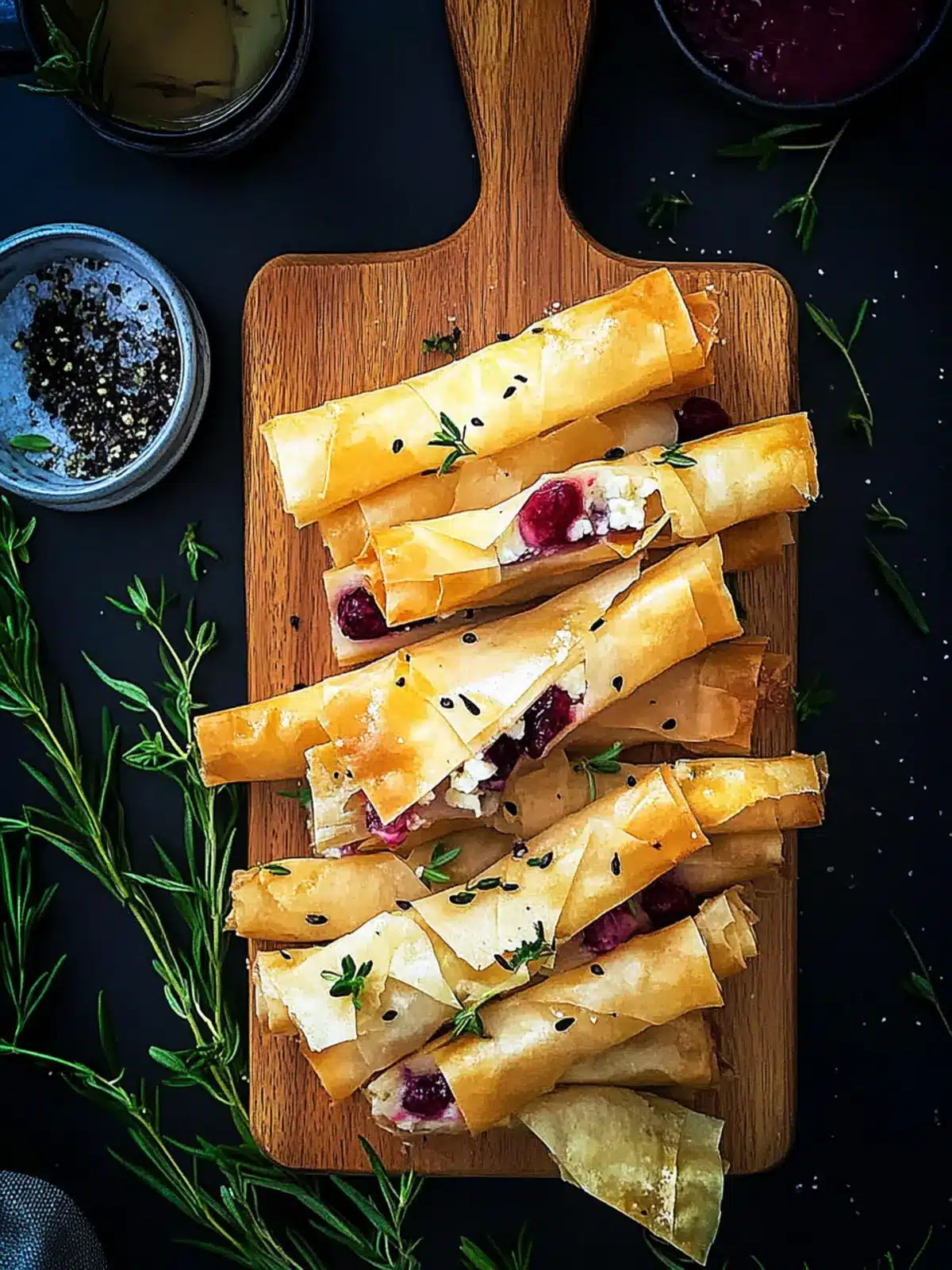 Cranberry and Brie Filo Crackers for Festive Gatherings 4 Cranberry and Brie Filo Crackers
