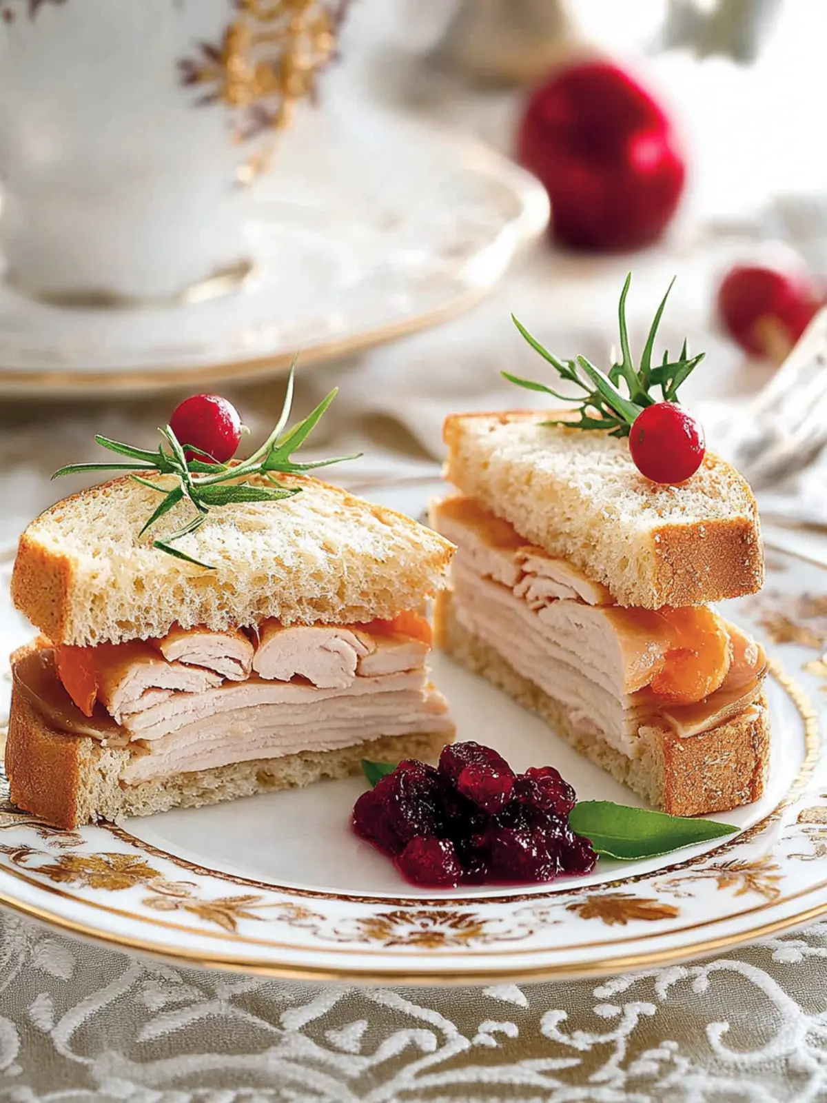 Turkey Tea Sandwiches with Cranberry: Effortless Party Bites 3 Turkey Tea Sandwiches with Cranberry