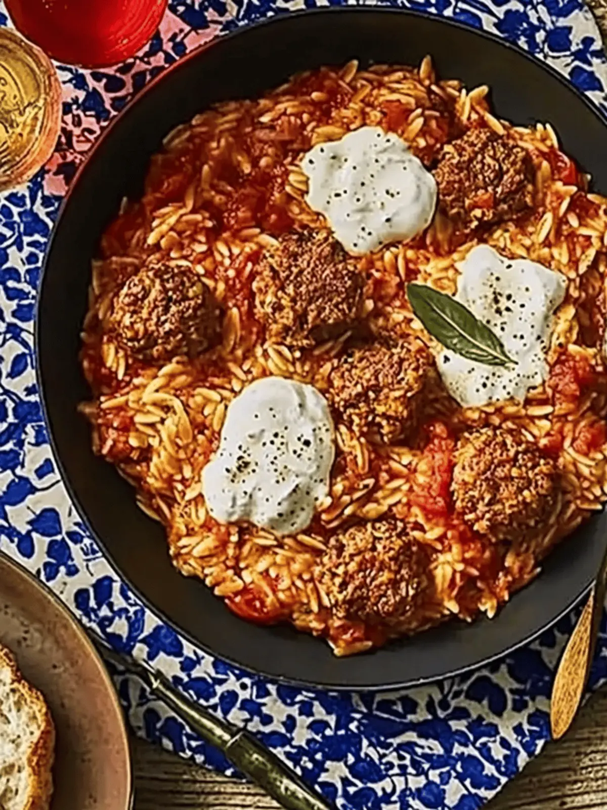 Savory Tomato & Oregano Orzo with Flavorful Beef Koftas 3 Tomato & oregano orzo with beef koftas