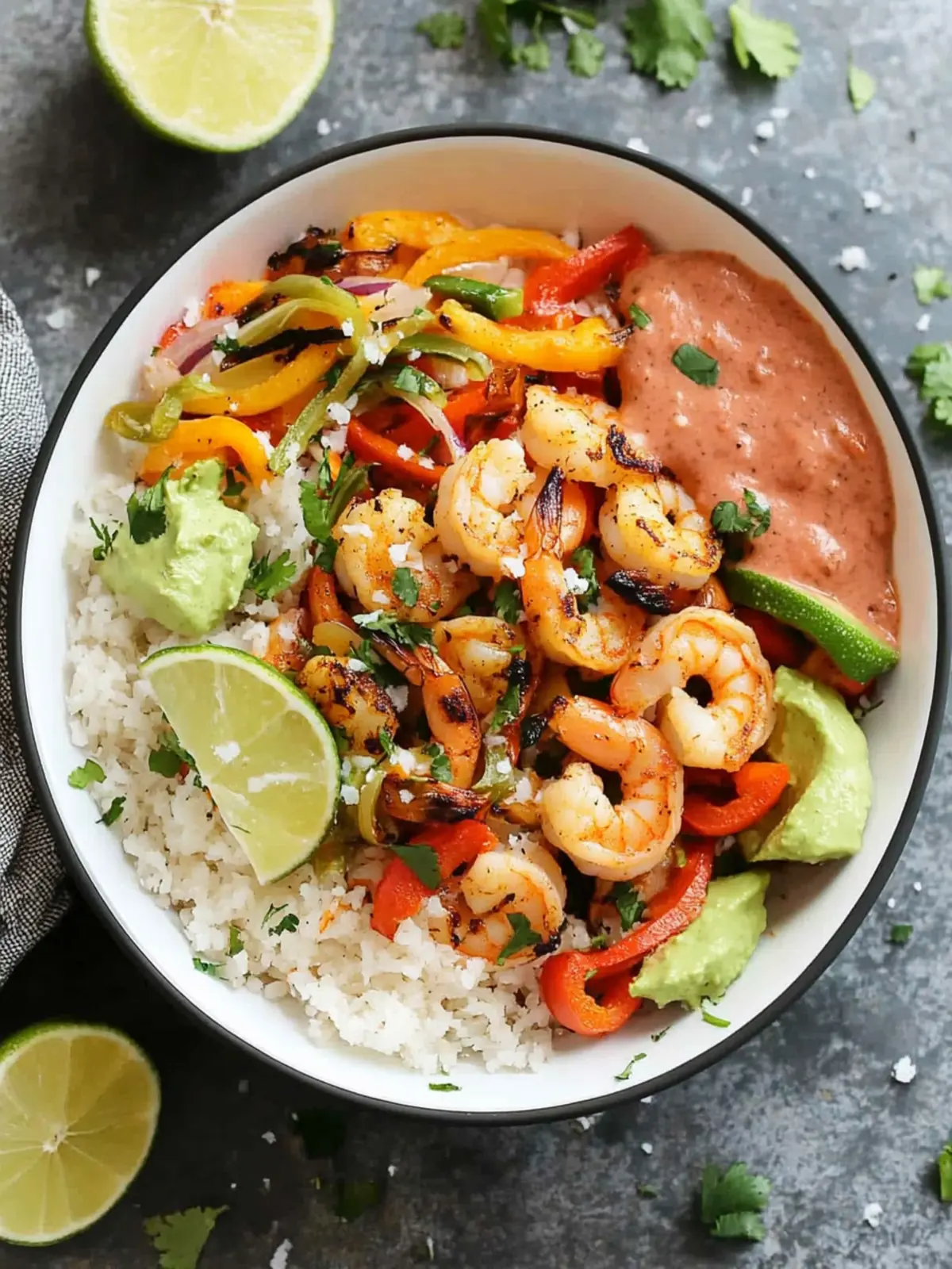 Easy Sheet Pan Shrimp Fajita Bowl with Chipotle Sauce Bliss 4 Easy Sheet Pan Shrimp Fajita Bowl with Chipotle Sauce