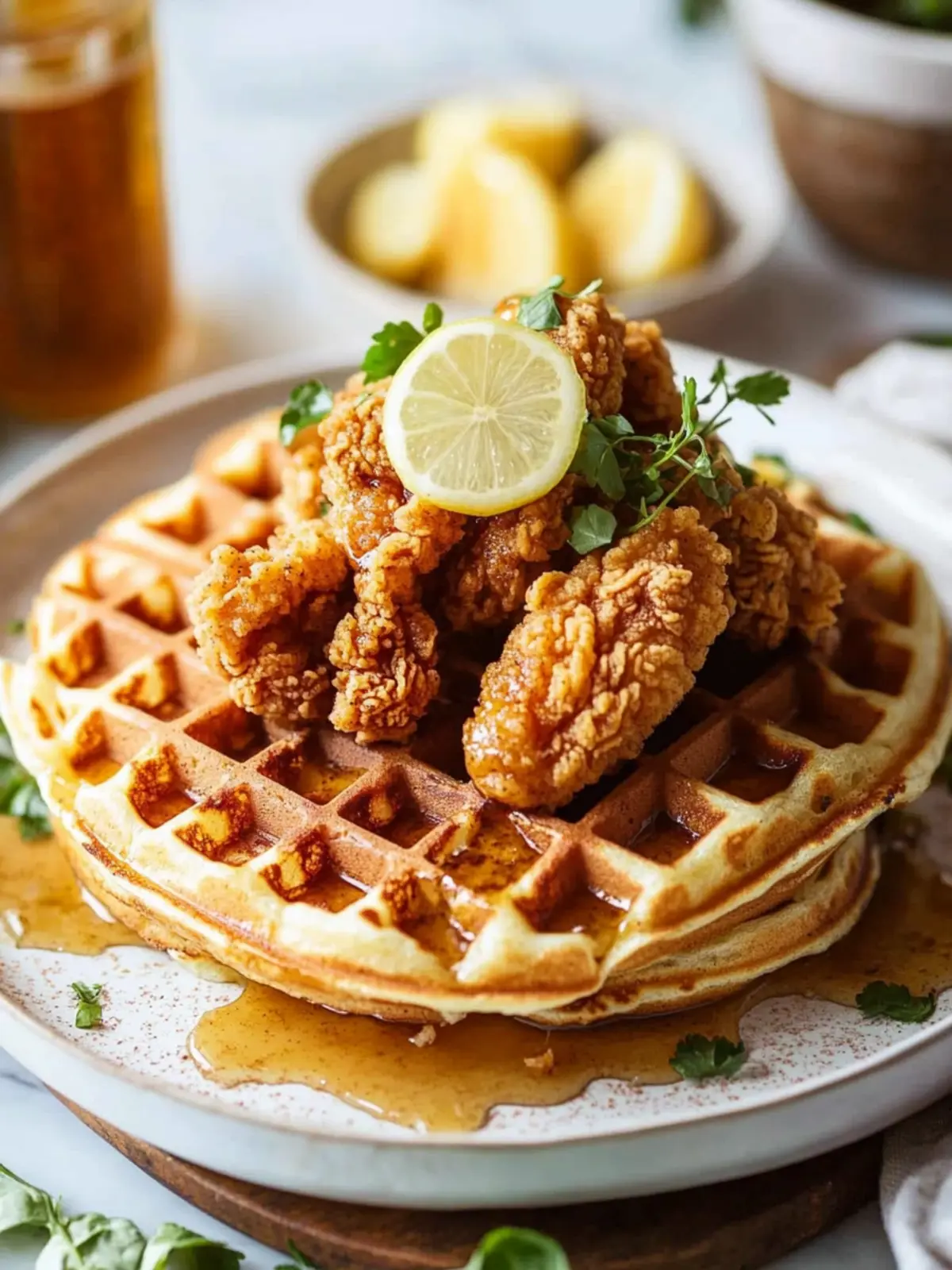Crispy Vegan Chicken and Waffles for the Ultimate Brunch Bliss 2 Vegan Chicken and Waffles