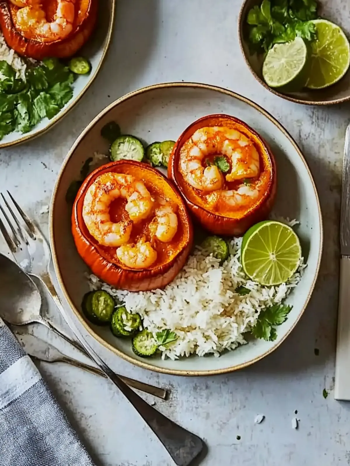 Baked Baby Pumpkin with Red Curry Prawns for Effortless Entertaining 3 Baked baby pumpkin with red curry prawns