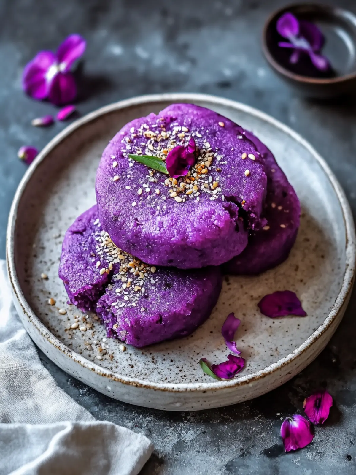 Crispy Purple Sweet Potato Cakes: Healthy Breakfast Bliss 4 Crispy Purple Sweet Potato Cakes