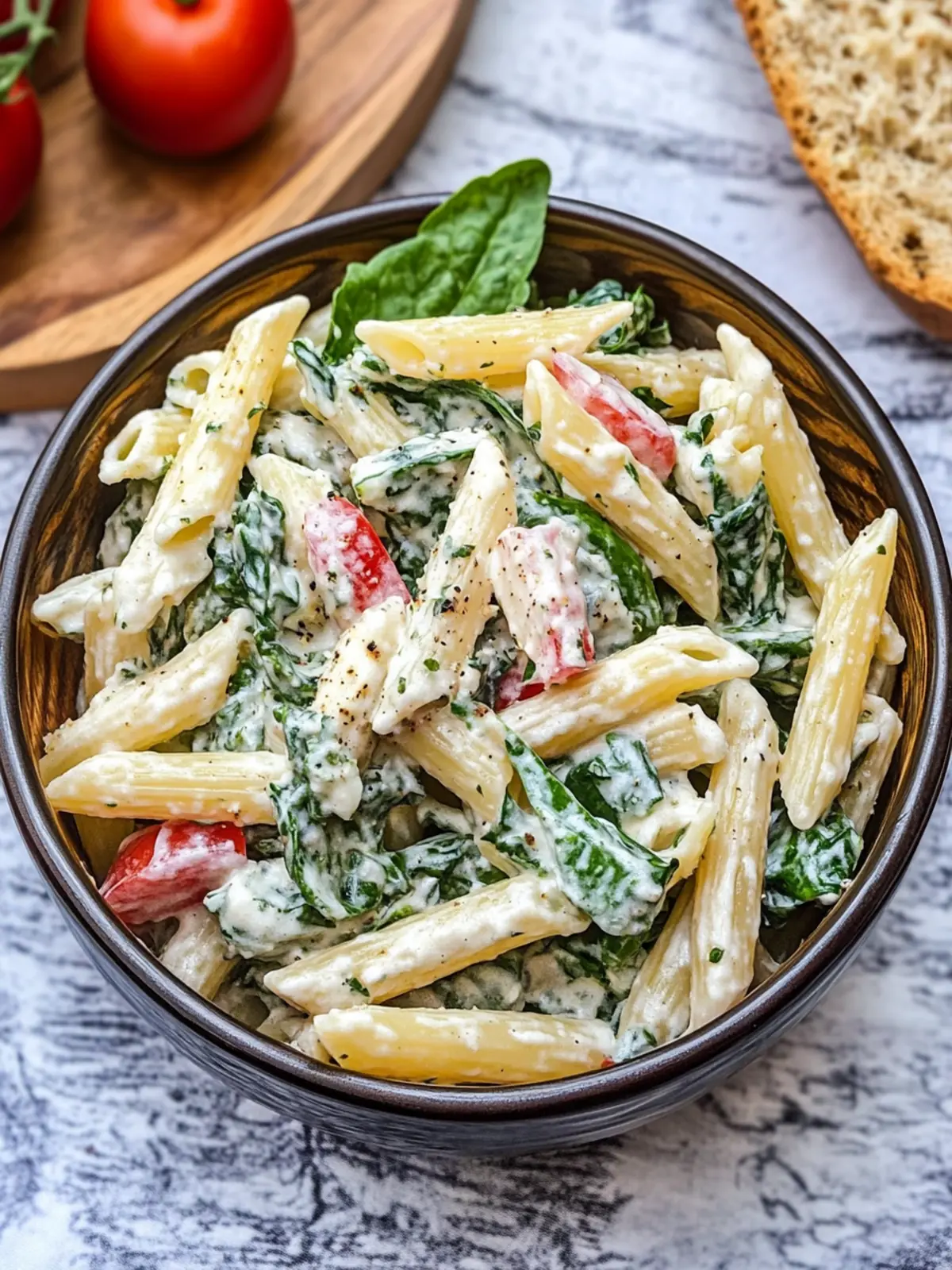 Spinach Dip Pasta Salad that's Perfect for Make-Ahead Meals 3 Spinach Dip Pasta Salad