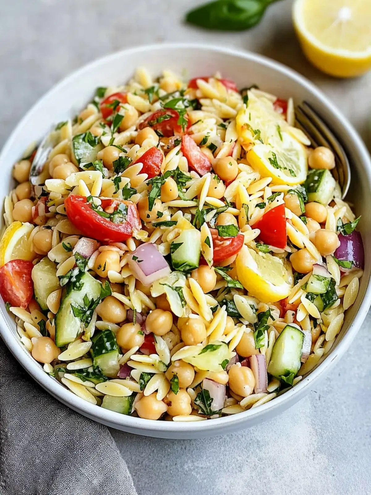Zesty Lemon Orzo Chickpea Salad for a Fresh Vegan Boost 2 Lemon Orzo Chickpea Salad
