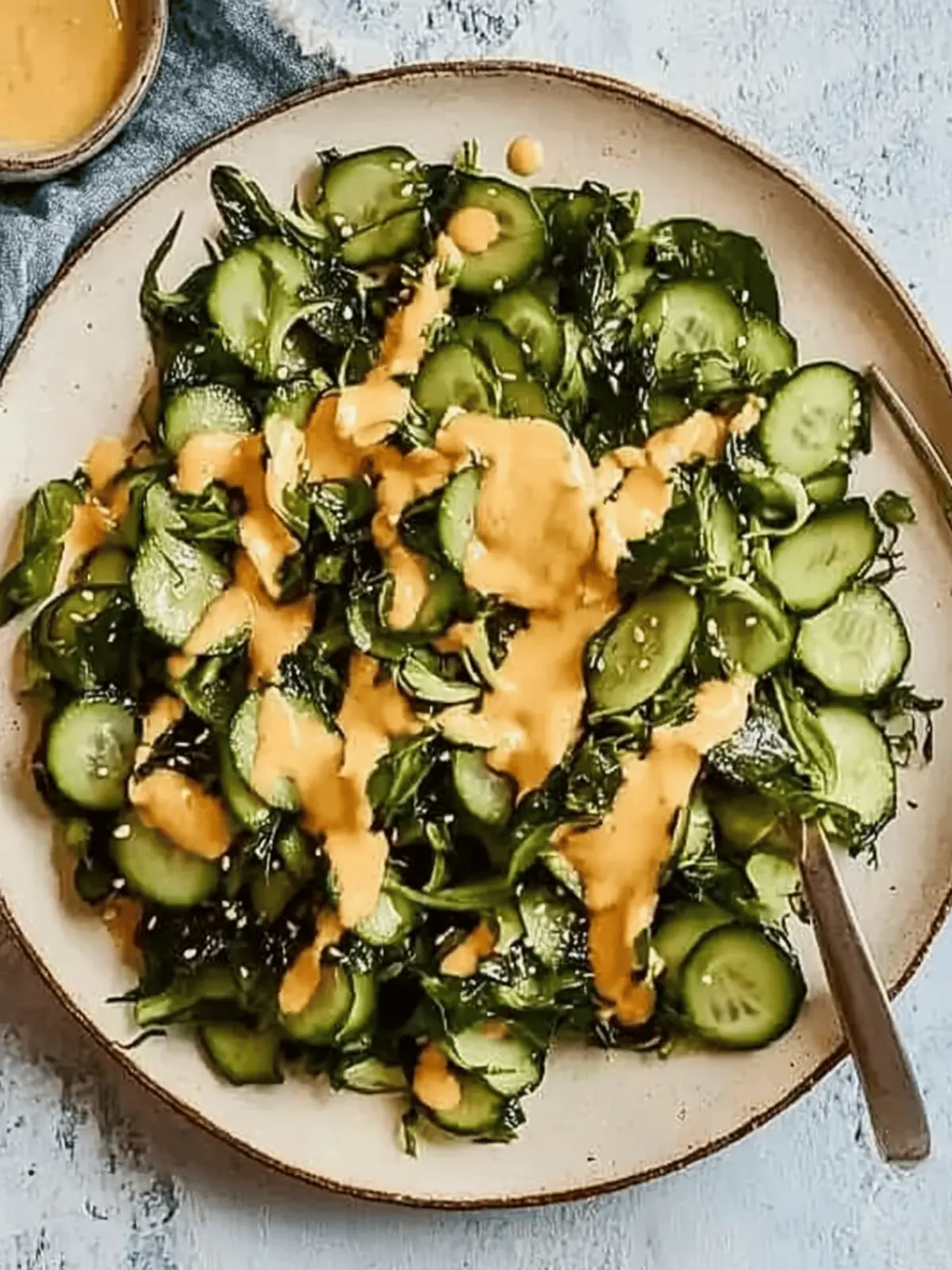 Seaweed & Cucumber Salad with Creamy Sesame Mustard Dressing 2 Seaweed & cucumber salad with sesame mustard dressing