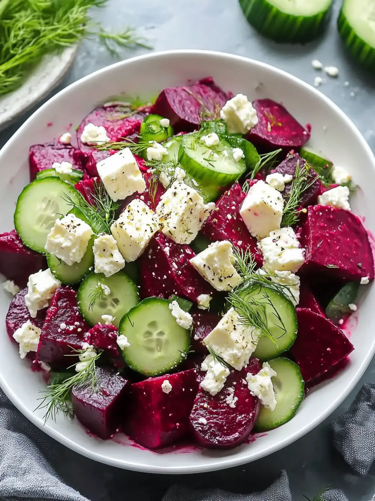 Vibrant Beet Feta Salad with Cucumber and Dill for Summer Joy 3 Vibrant Beet Feta Salad with Cucumber and Dill