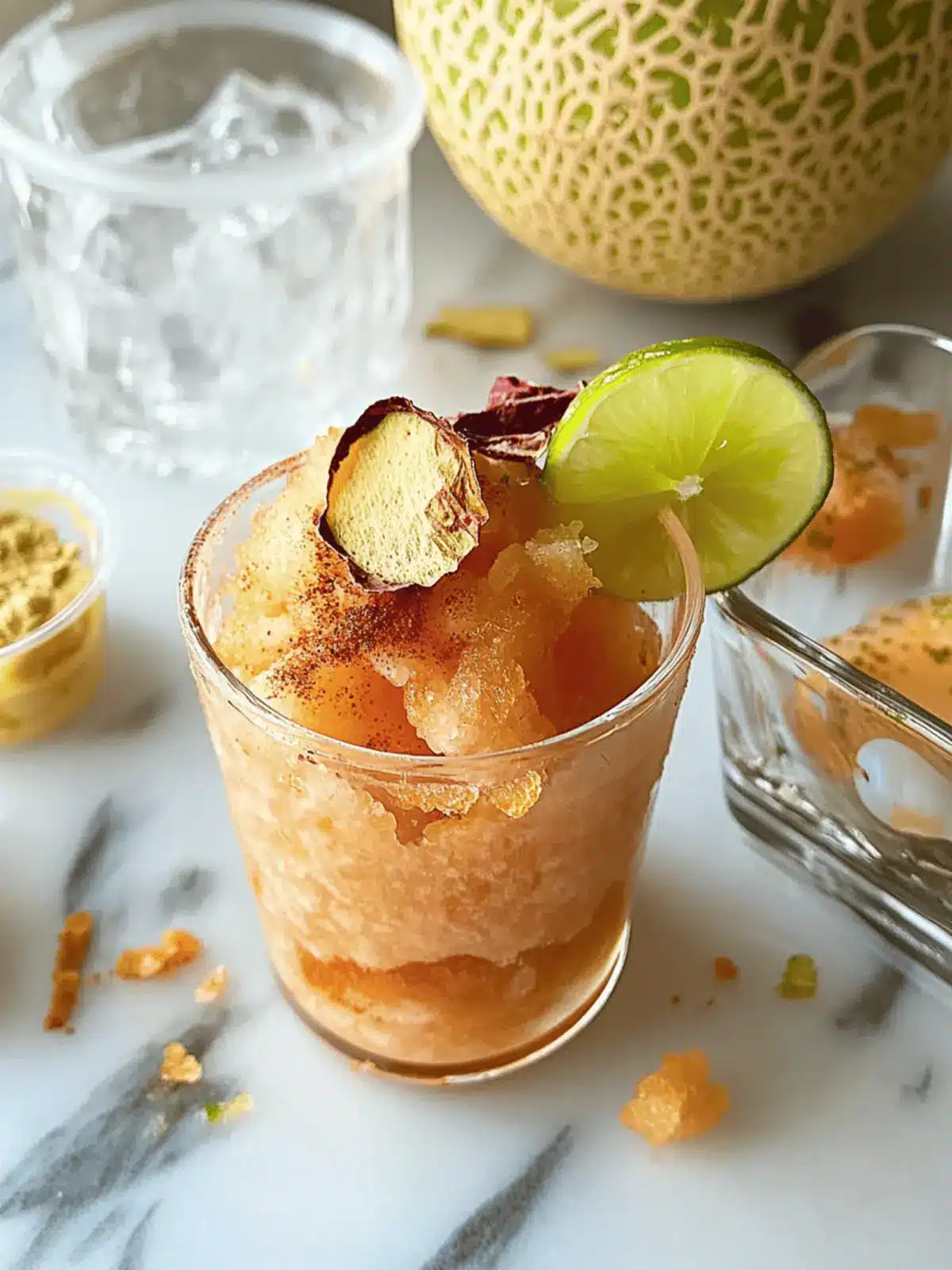 Cantaloupe Granita with Lime and Tequila: Your Summer Splash 4 Cantaloupe granita with lime and tequila