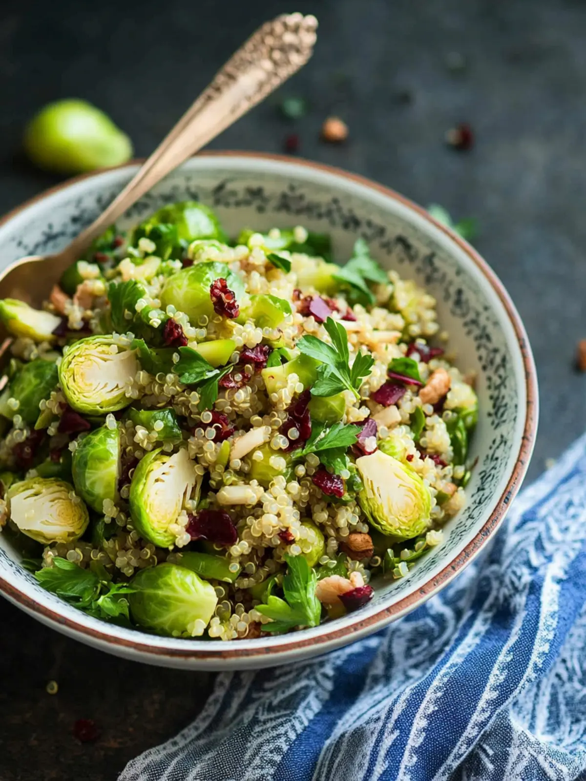 Warm Quinoa Brussels Sprouts Salad with a Zesty Twist 2 Warm Quinoa Brussels Sprouts Salad