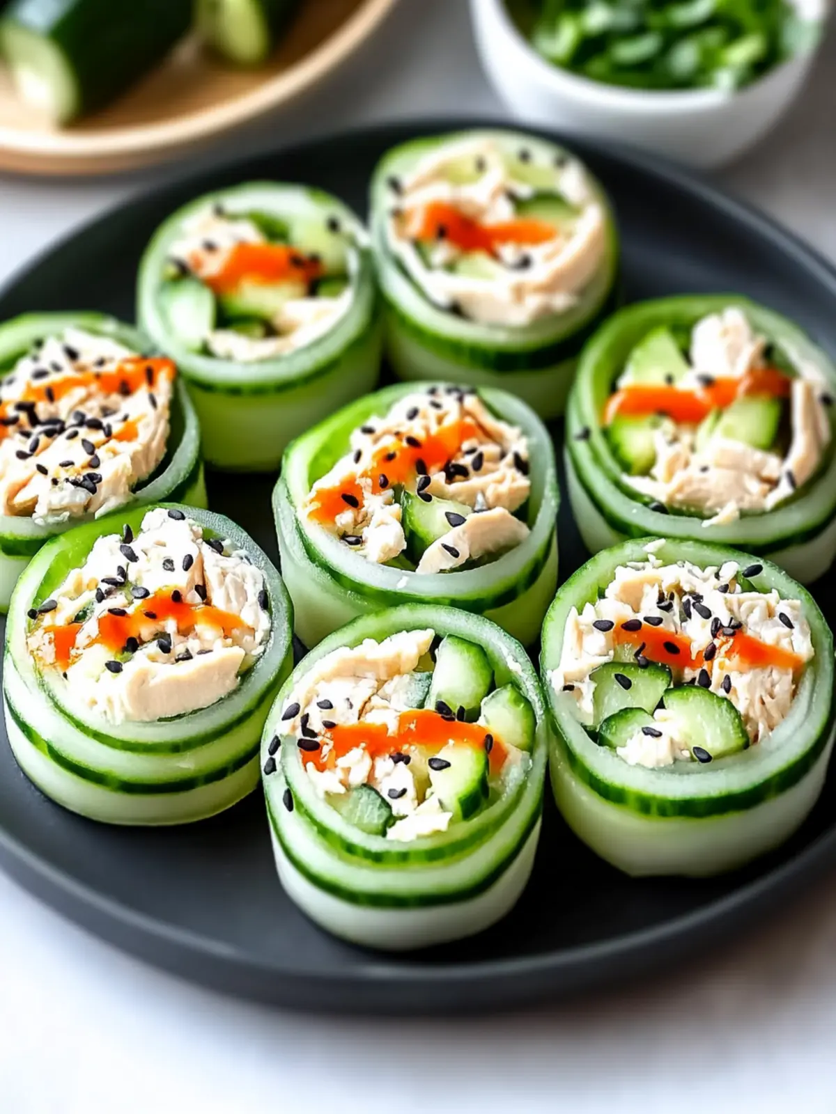Zesty Chicken Salad Cucumber Roll Ups for a Fresh Lunch Twist 3 Chicken Salad Cucumber Roll Ups