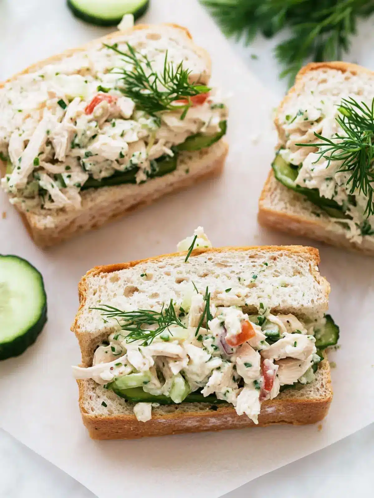Herbed Chicken Salad Tea Sandwiches: A Fresh Spring Treat 2 Herbed Chicken Salad Tea Sandwiches