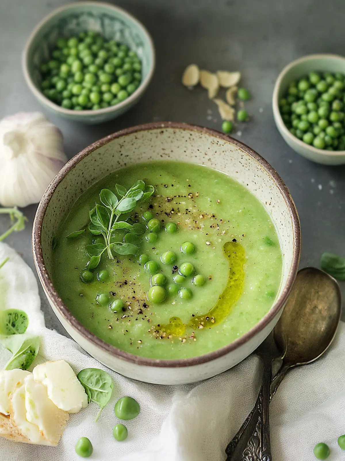 Vibrant Fresh Pea Soup: A Creamy Vegan Delight to Savor 3 Fresh Pea Soup