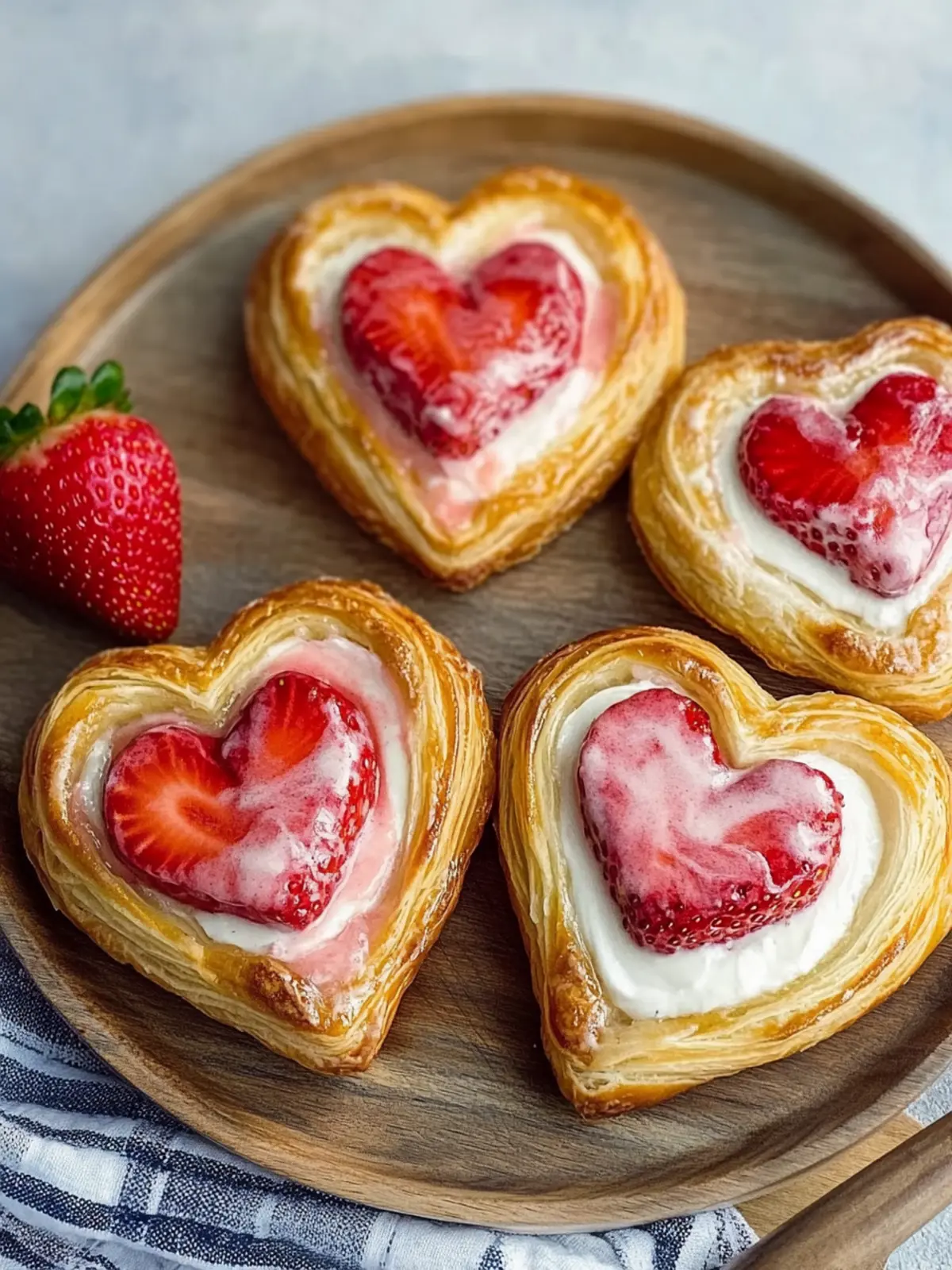 Strawberry Cream Cheese Heart Danishes for Sweet Love Mornings 4 Strawberry Cream Cheese Heart Danishes