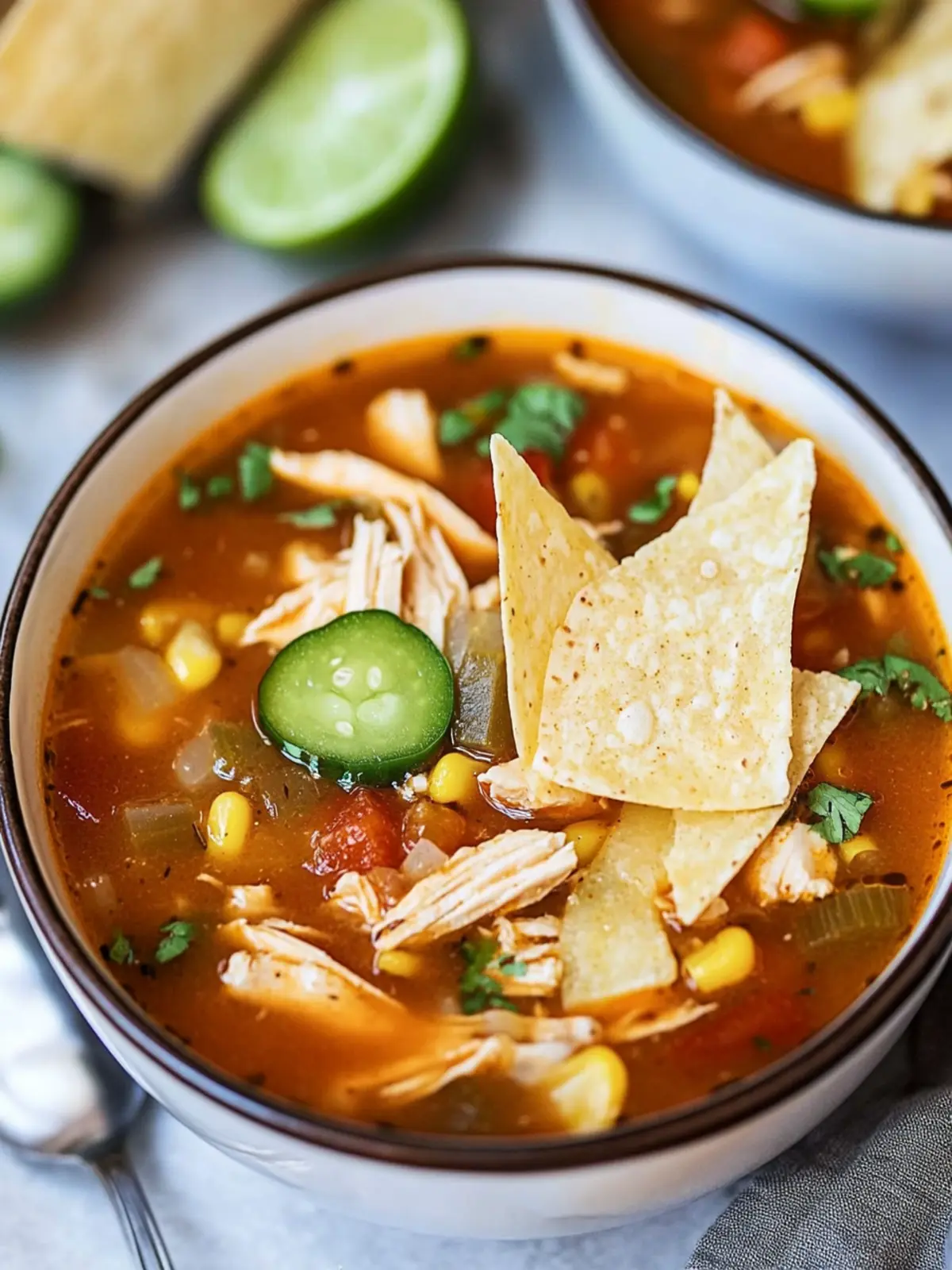 Deliciously Easy Crockpot Chicken Tortilla Soup Recipe 4 Chicken Tortilla Soup (Crockpot)