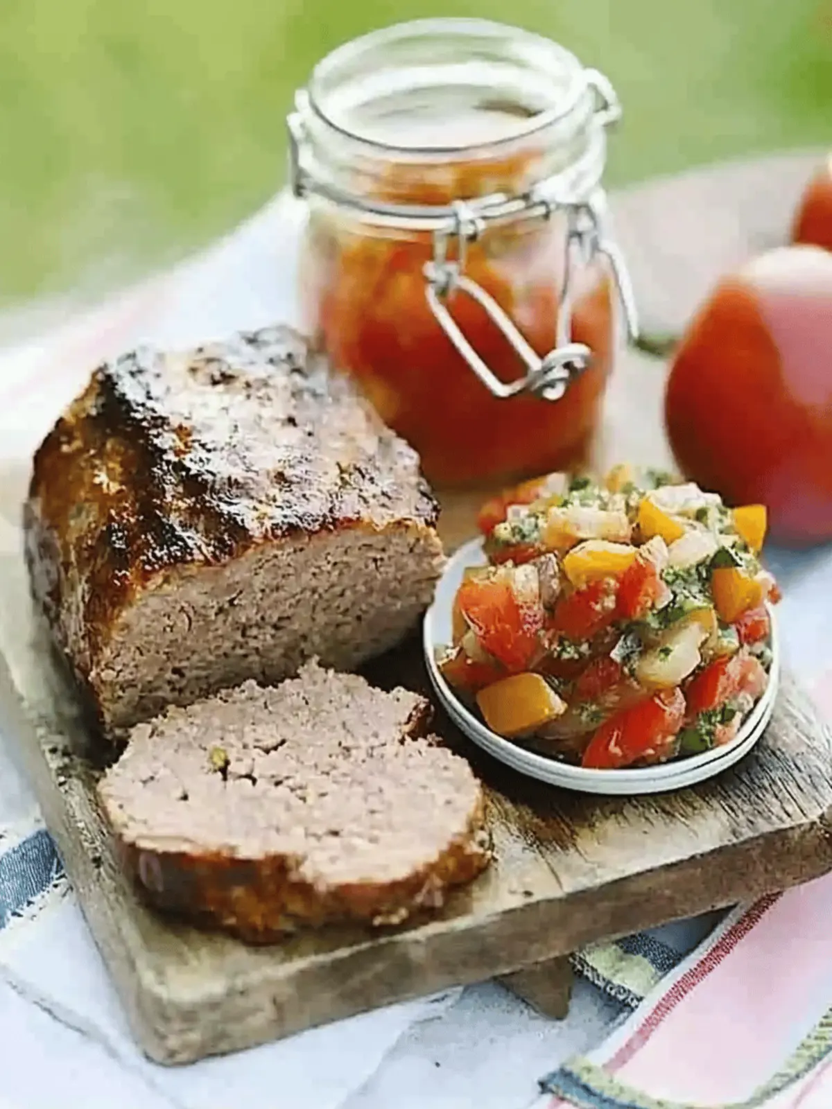 Savory Cold Meatloaf with Squashed Tomato & Pepper Salsa Delight 4 Cold meatloaf with squashed tomato & pepper salsa