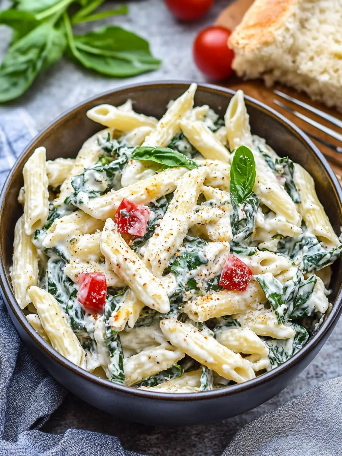 Spinach Dip Pasta Salad that's Perfect for Make-Ahead Meals 4 Spinach Dip Pasta Salad