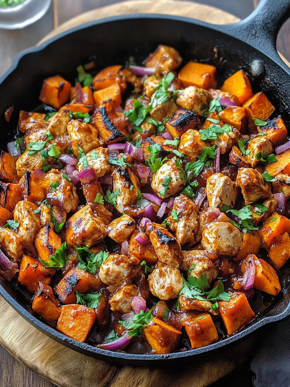 BBQ Chicken Sweet Potato Skillet: Quick One-Pan Delight 2 BBQ Chicken Sweet Potato Skillet